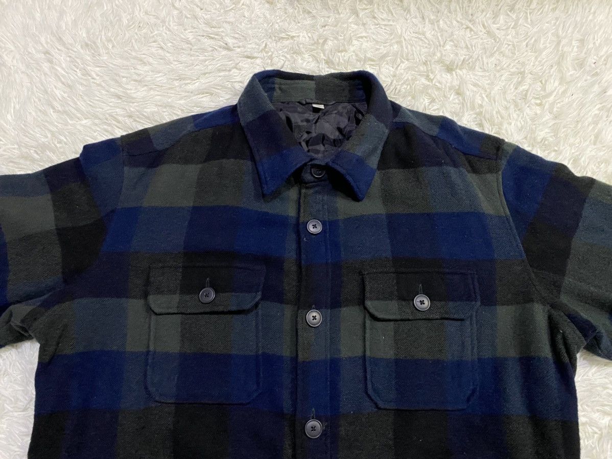 Flannel Vintage Uniqlo Quilted Wool Blend Checked Flannel Size US XL / EU 56 / 4 - 4 Thumbnail