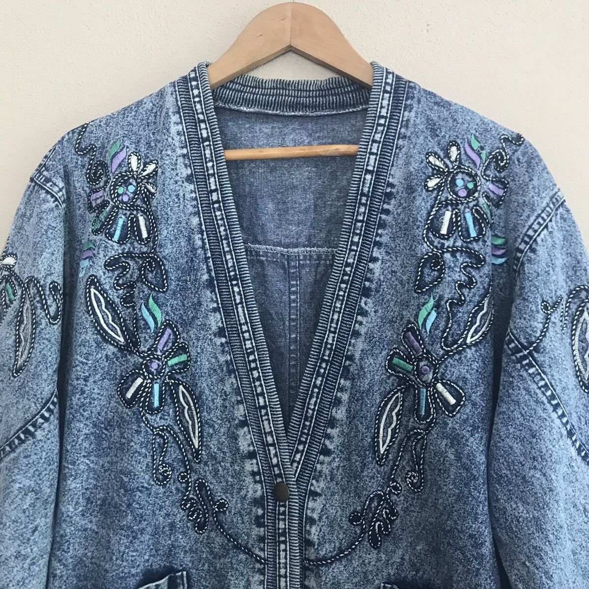 Japanese Brand Jeans Bomber/Varsity Jacket Floral Design Size US L / EU 52-54 / 3 - 4 Thumbnail