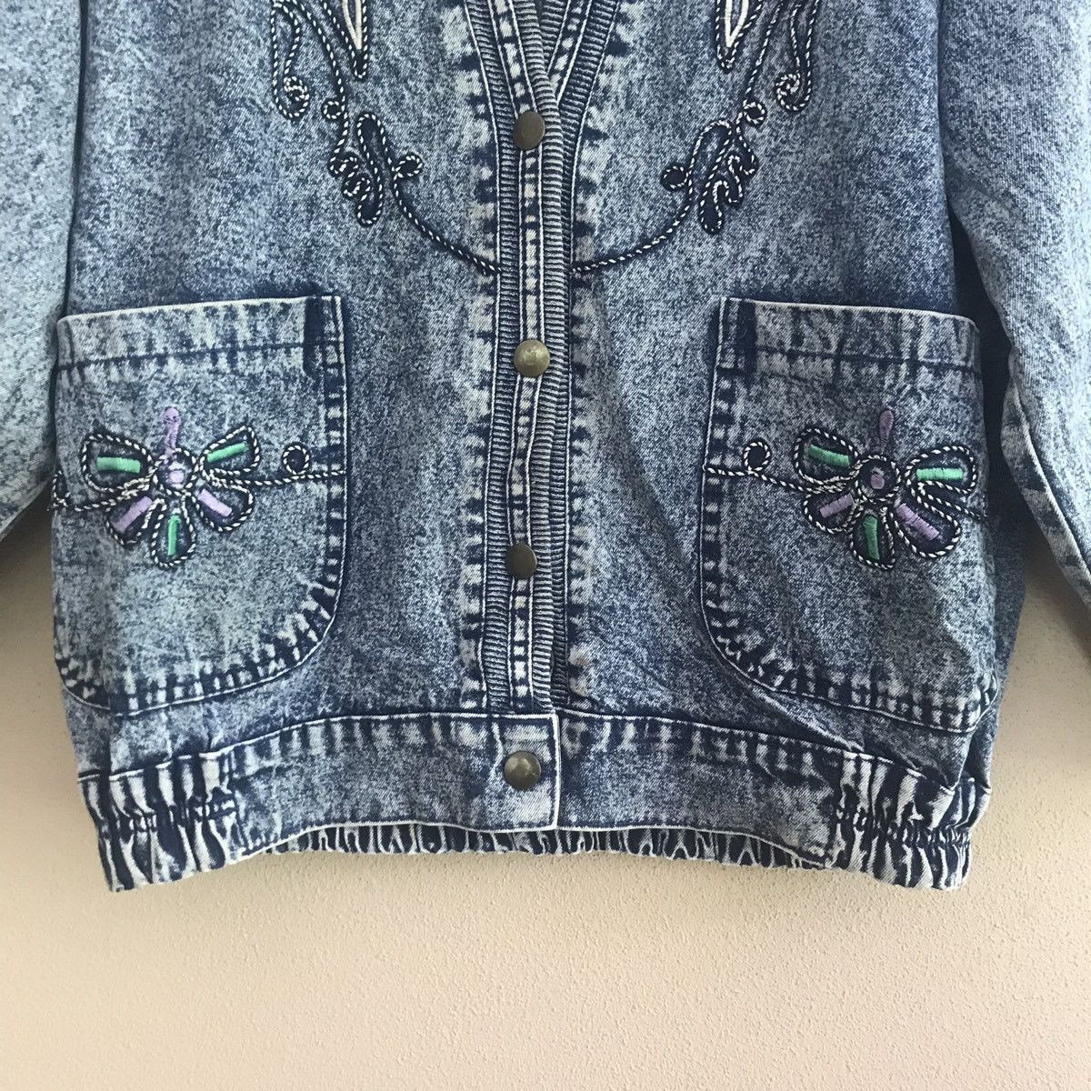 Japanese Brand Jeans Bomber/Varsity Jacket Floral Design Size US L / EU 52-54 / 3 - 5 Thumbnail