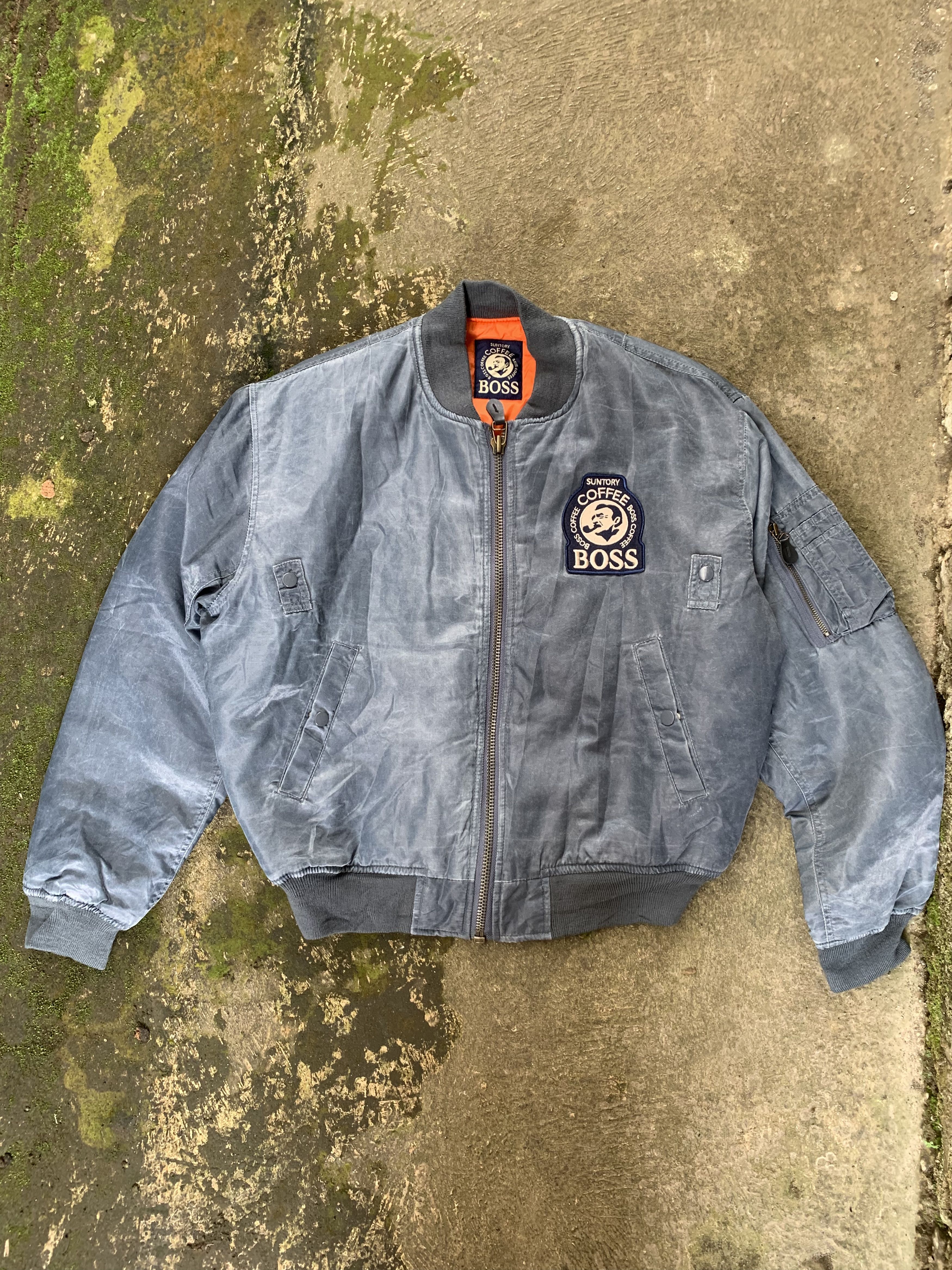Vintage Suntory coffe boss bomber jacket
