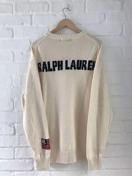 image of Chaps Ralph Lauren x Polo Ralph Lauren Polo Ralph Laurent Big Logo Knitwear Sweater in White (Size 