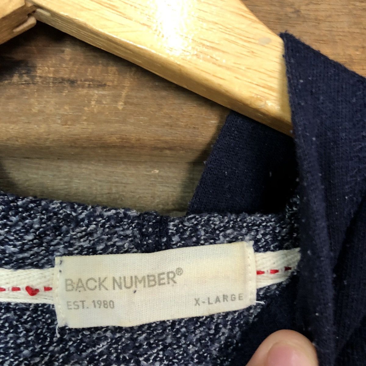 Japanese Brand Back Number Blue Hoodies sweatshirt japan #3713 Size US L / EU 52-54 / 3 - 11 Thumbnail
