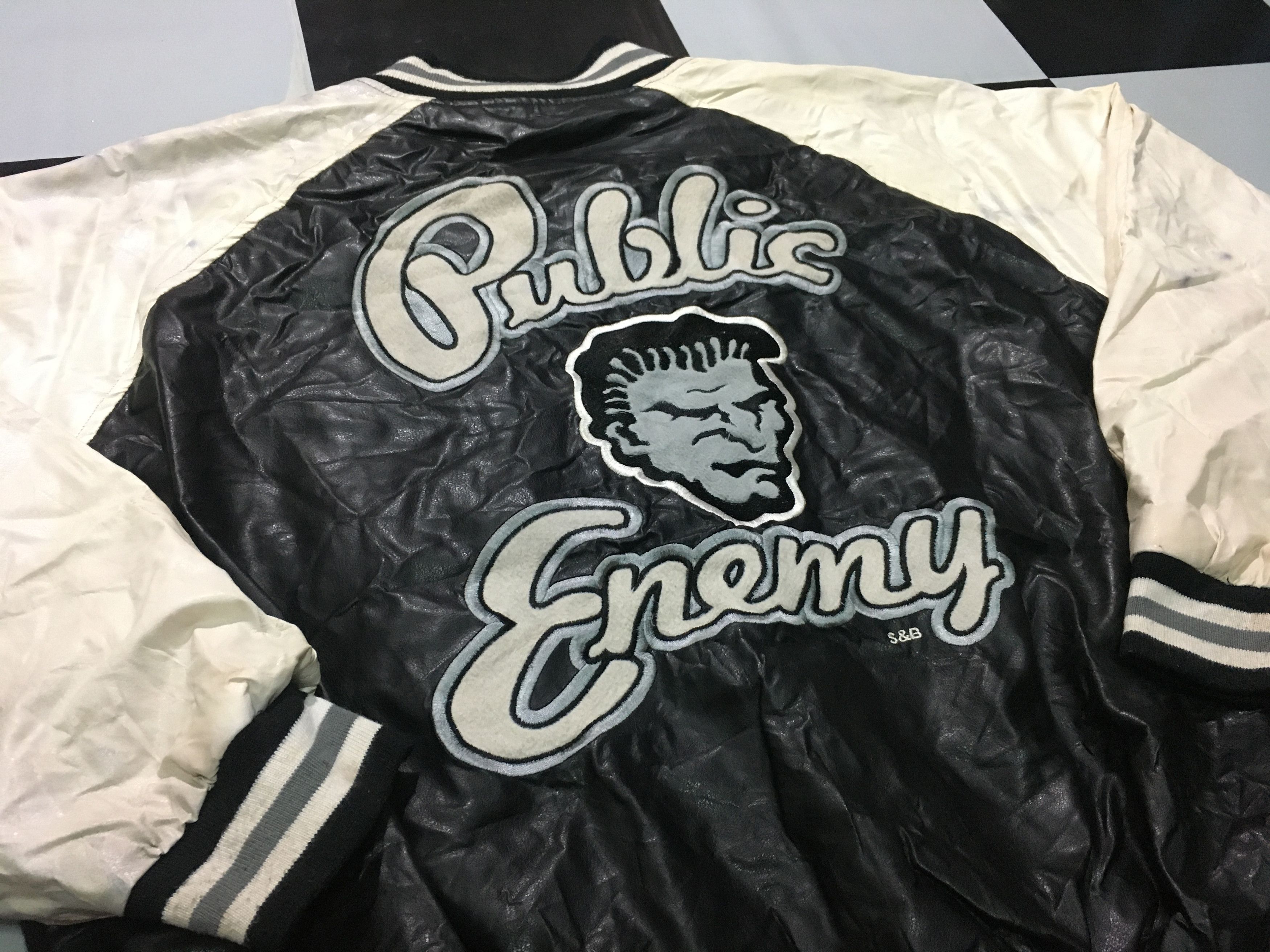 Vintage Public Enemy varsity jacket bomber