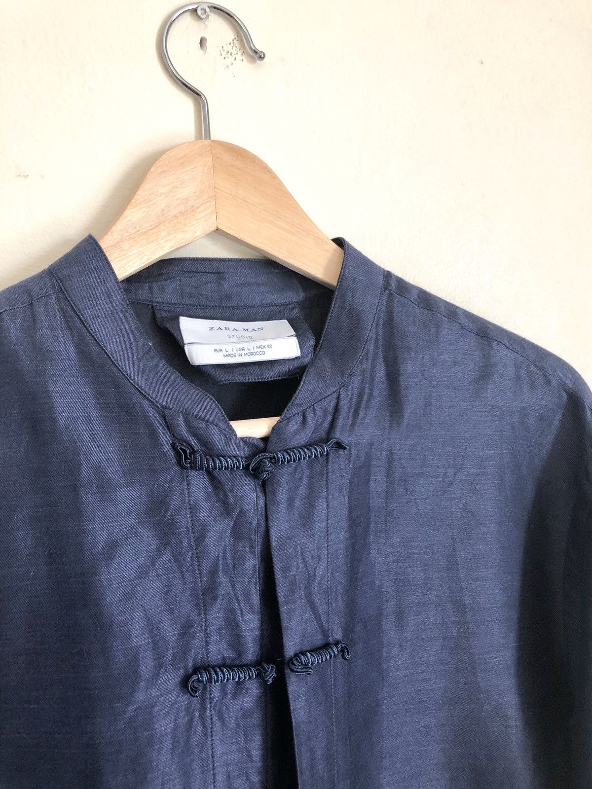 image of Zara Premium Kung Fu China Indigo Shirt Like Supreme, Men's (Size Large)