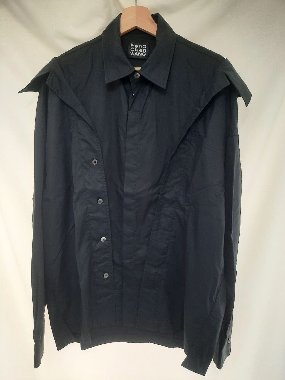 image of Feng Chen Wang Layered Shirt in Black, Men's (Size Medium)