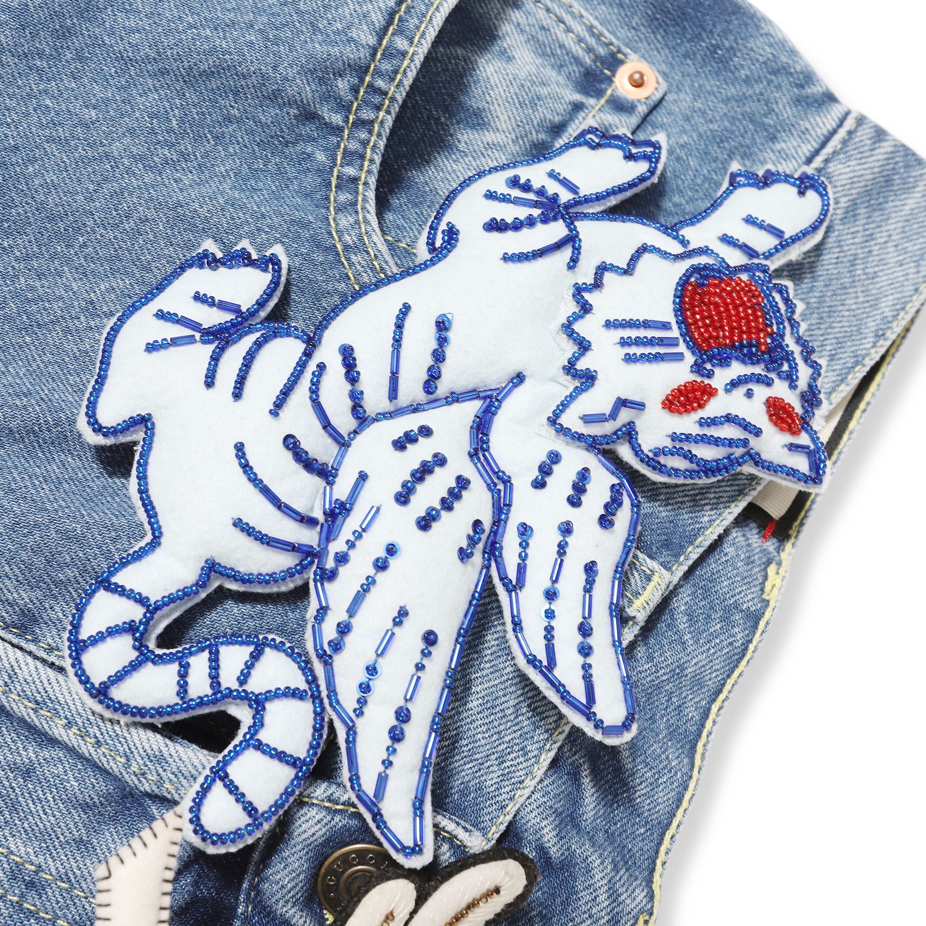 Gucci Pre-FW19 Oversized Applique Pin Denim Size US 31 - 10 Thumbnail