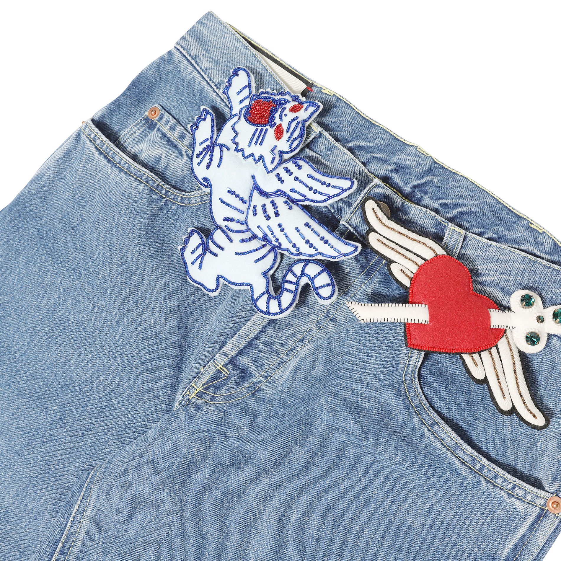 Gucci Pre-FW19 Oversized Applique Pin Denim Size US 31 - 3 Thumbnail