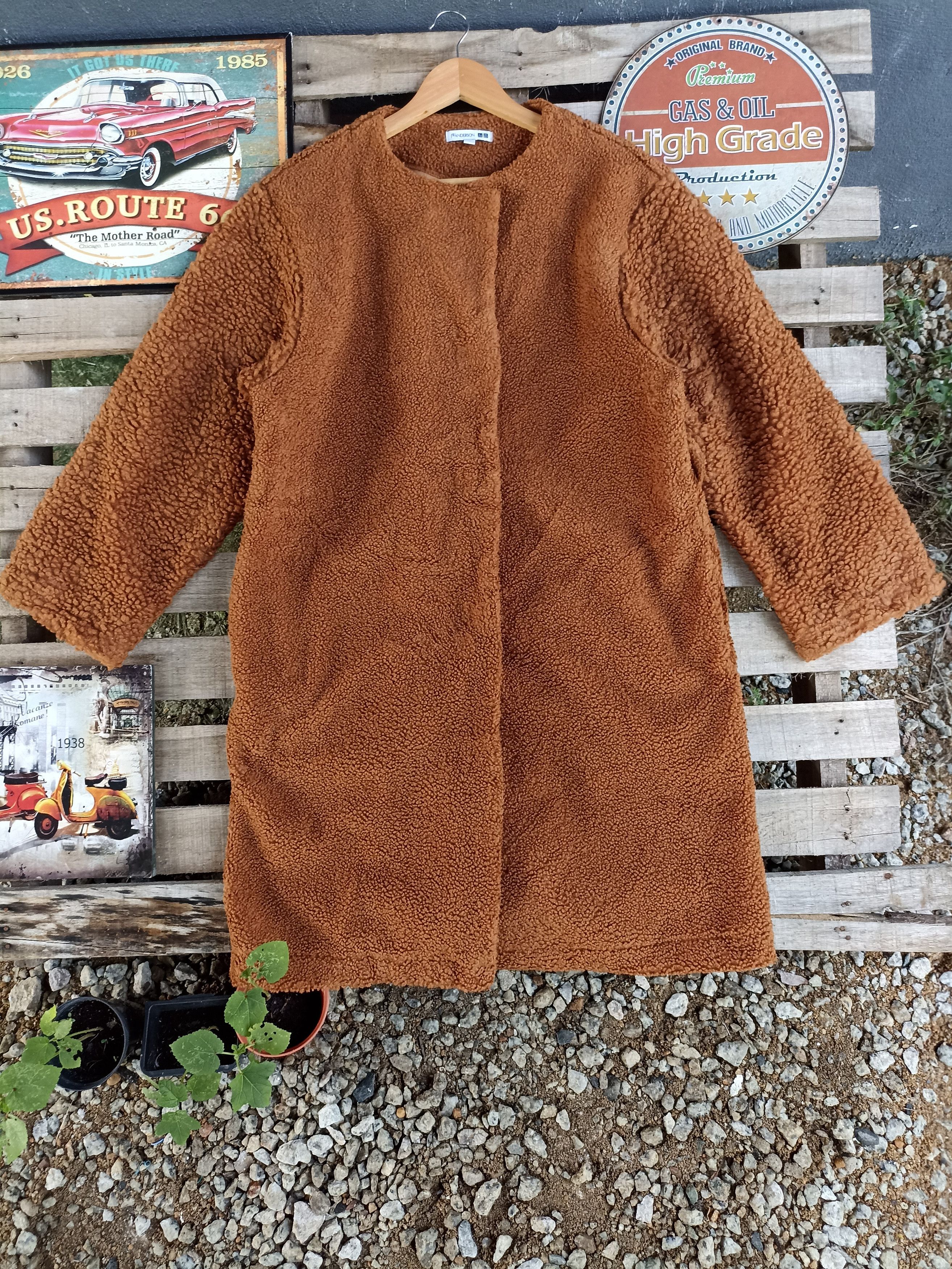 image of J W Anderson x Uniqlo Jw Anderson Sherpa Fleece Long Coat in Brown, Women's (Size XL)