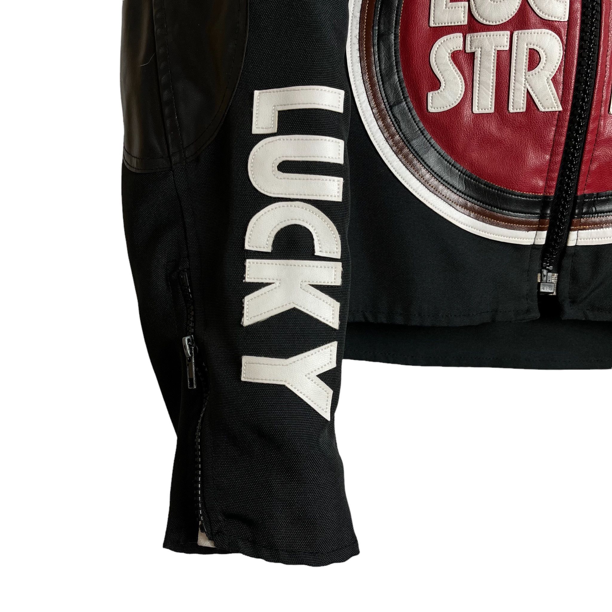 Other × Vintage Lucky strike black red leather racing jacket biker vintage Size US M / EU 48-50 / 2 - 7 Thumbnail