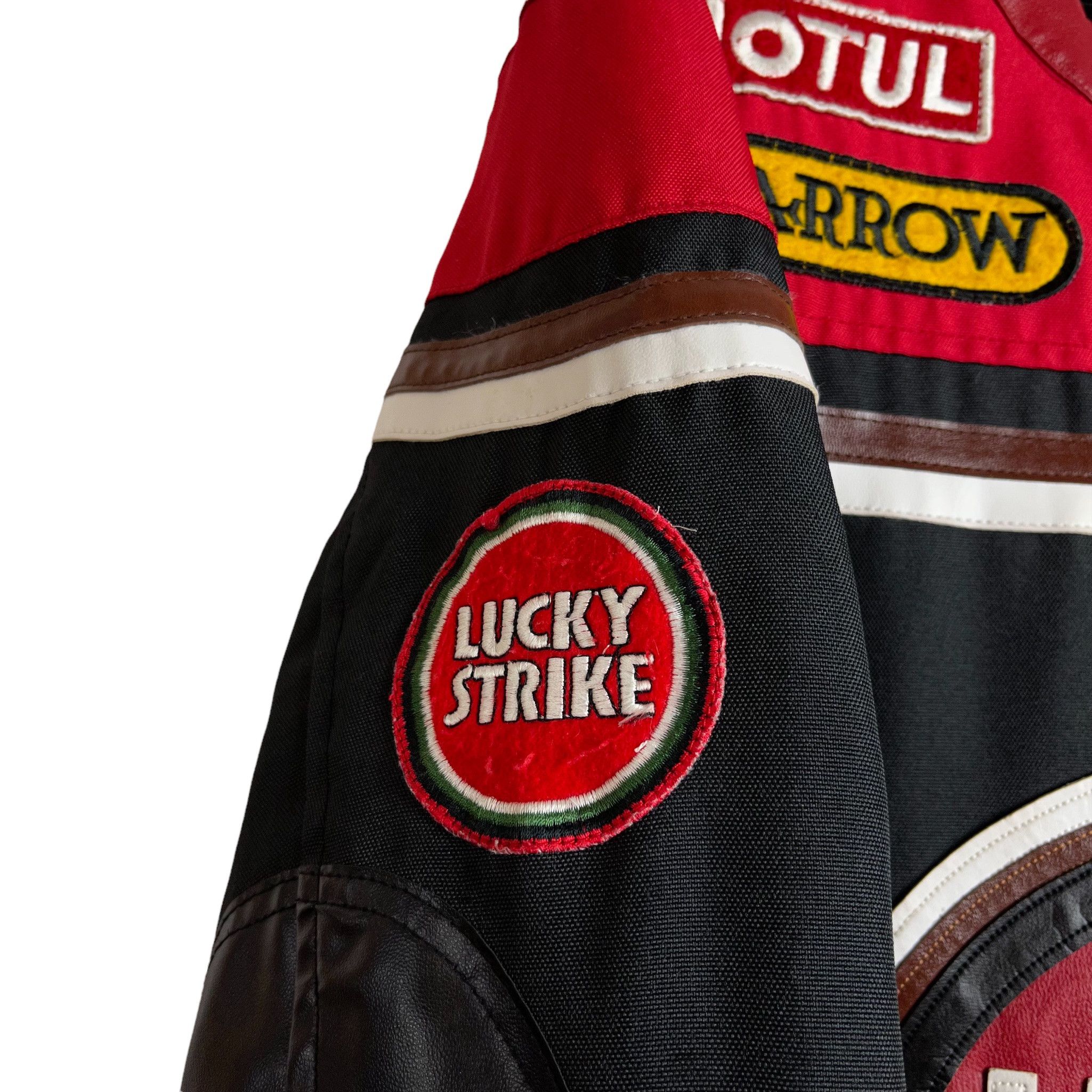 Other × Vintage Lucky strike black red leather racing jacket biker vintage Size US M / EU 48-50 / 2 - 5 Thumbnail