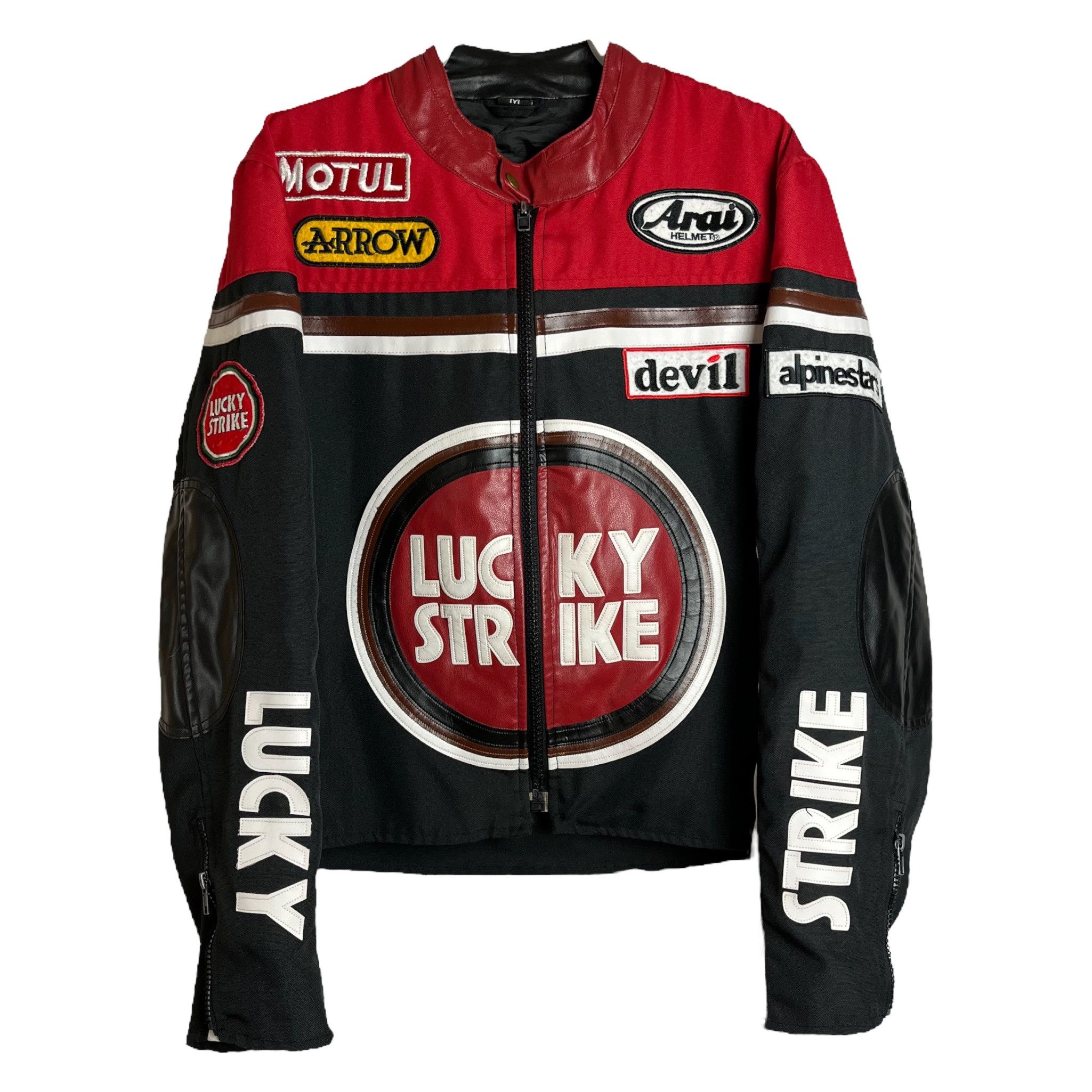 Other × Vintage Lucky strike black red leather racing jacket biker vintage Size US M / EU 48-50 / 2 - 2 Thumbnail