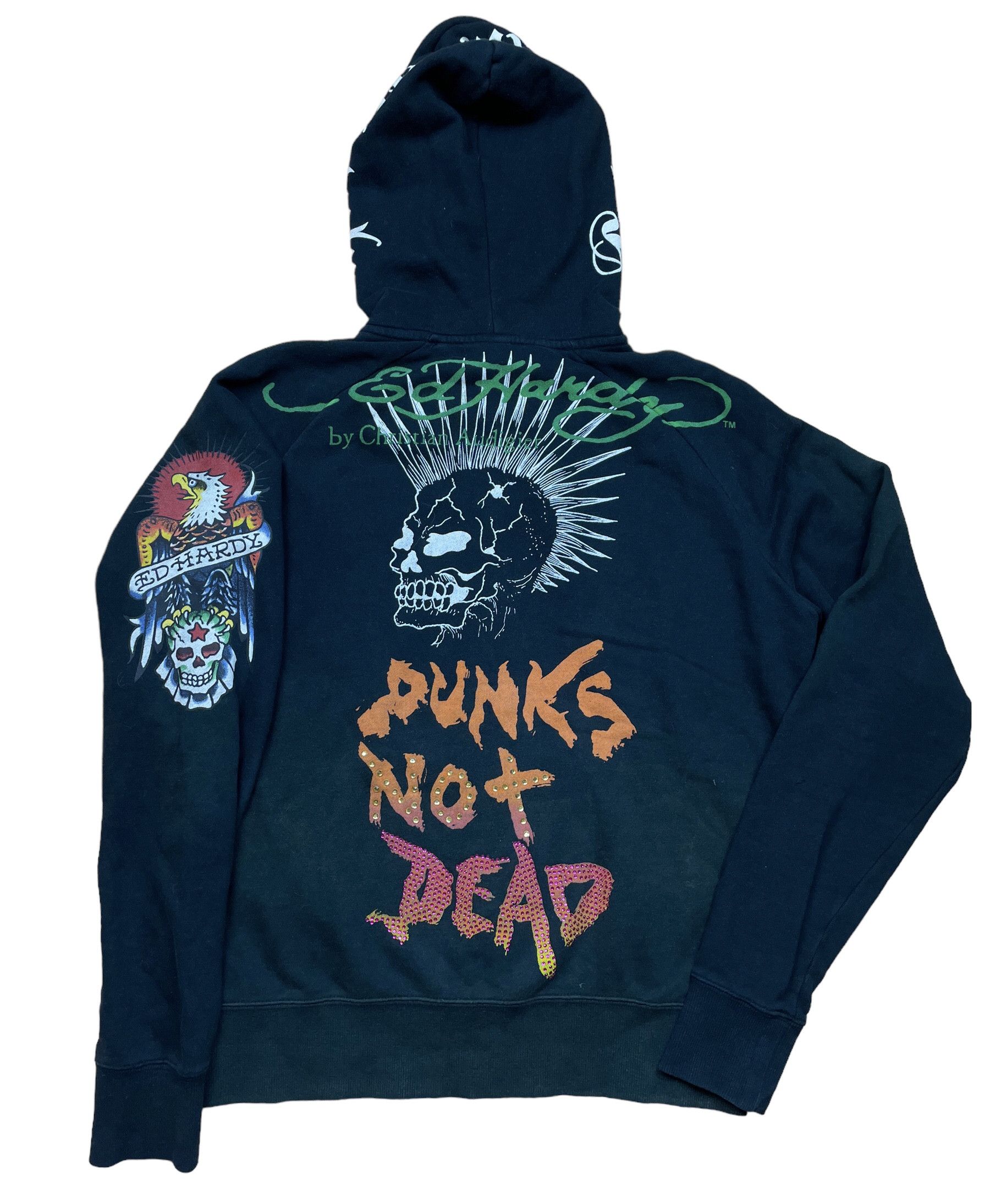 Vintage Vintage Ed Hardy Destroy Punks Not Dead Hoodie Skull Jacket Grailed