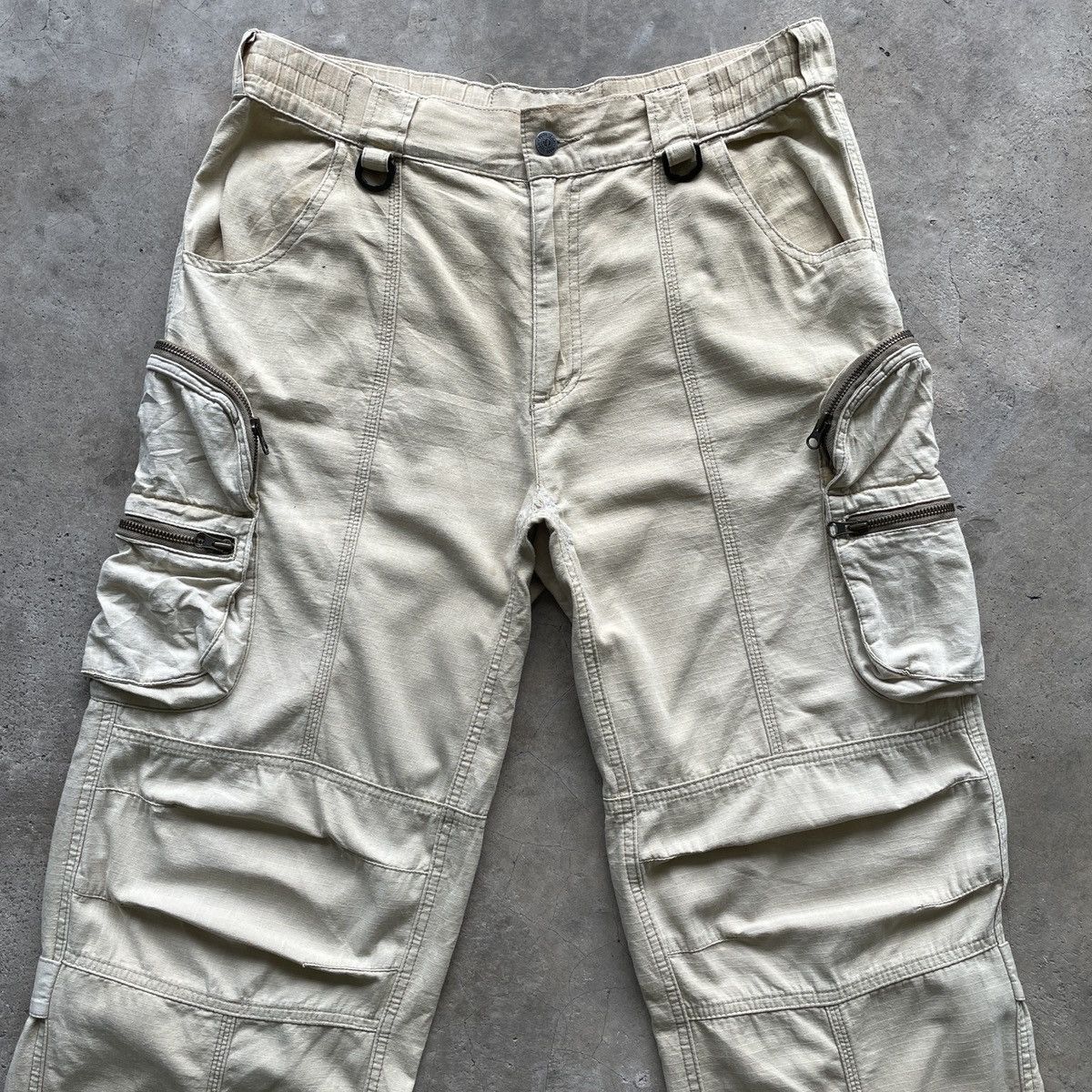 Japanese Brand Vtg Japanese Brand Sun Faded 3D Pocket Cargo Pants Tactical Size US 33 - 3 Thumbnail