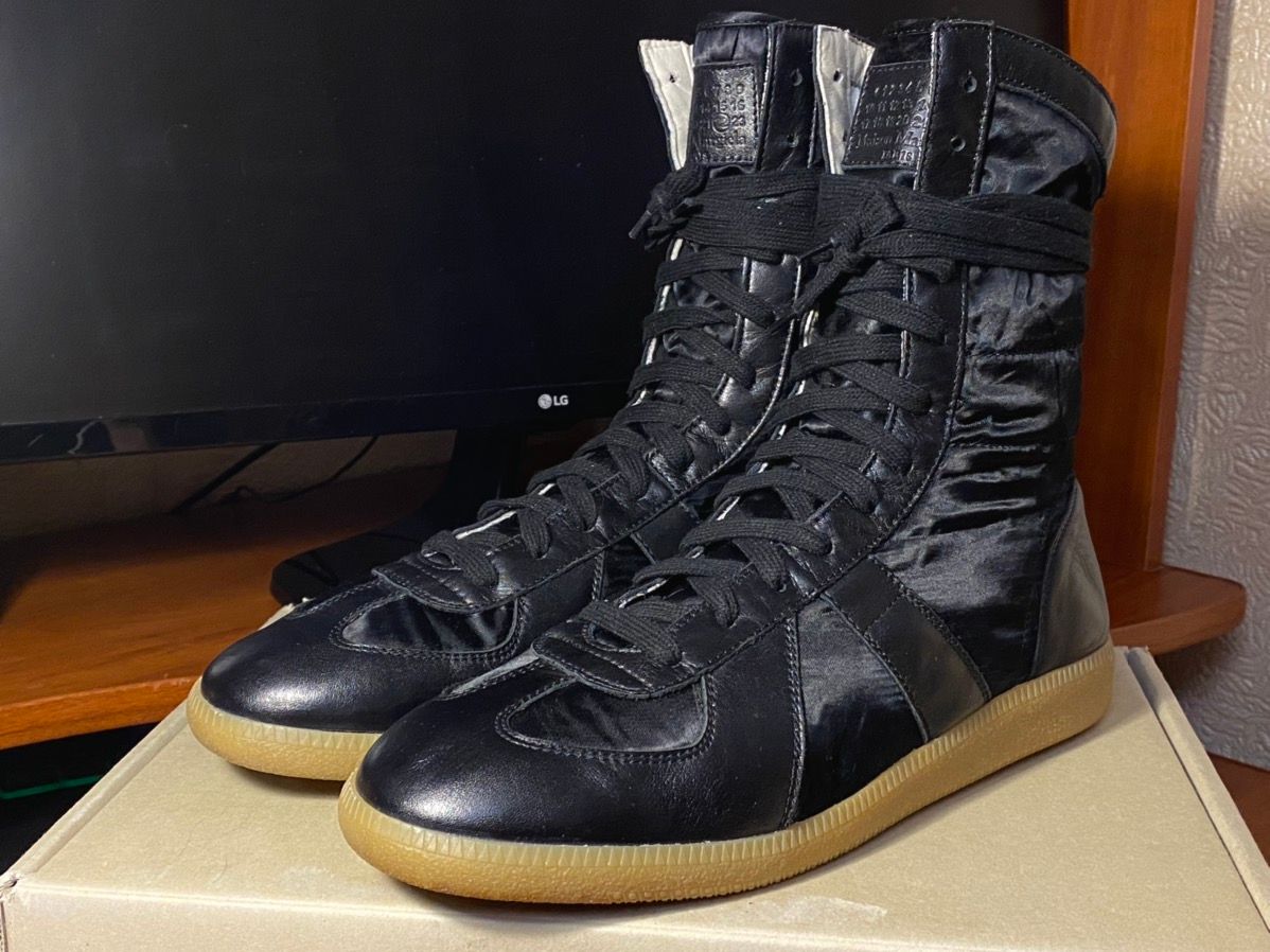 Maison Margiela Rare Replica High-Top Boxing Sneakers Black | Grailed