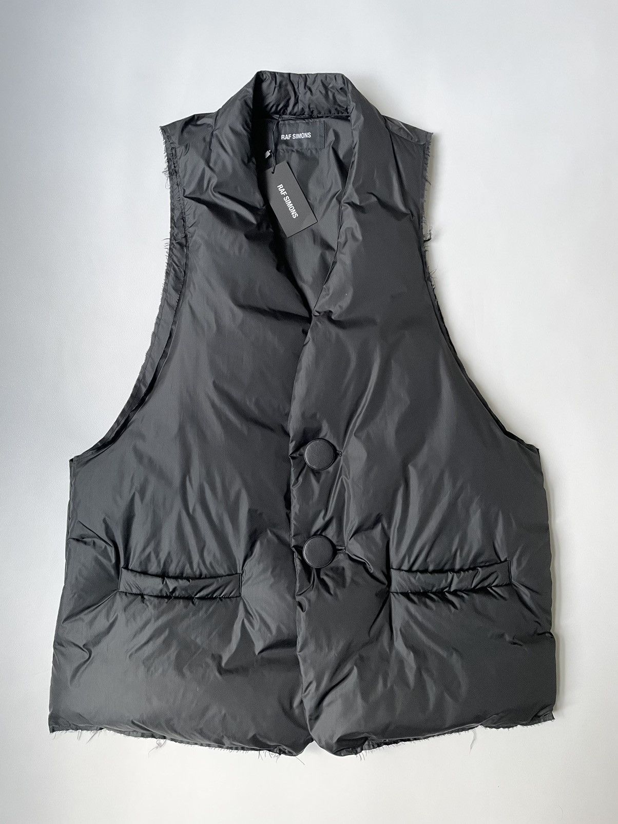 image of Raf Simons A/w 21 Oversized Padded Vest in Black, Men's (Size XL)