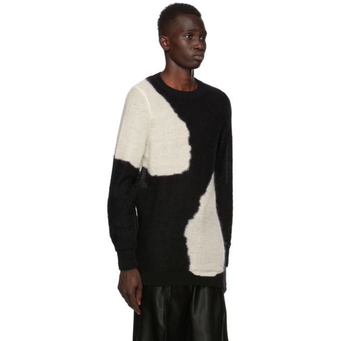 image of Ann Demeulemeester God Of Wild Spots Mohair Sweater in Black/White, Men's (Size Medium)
