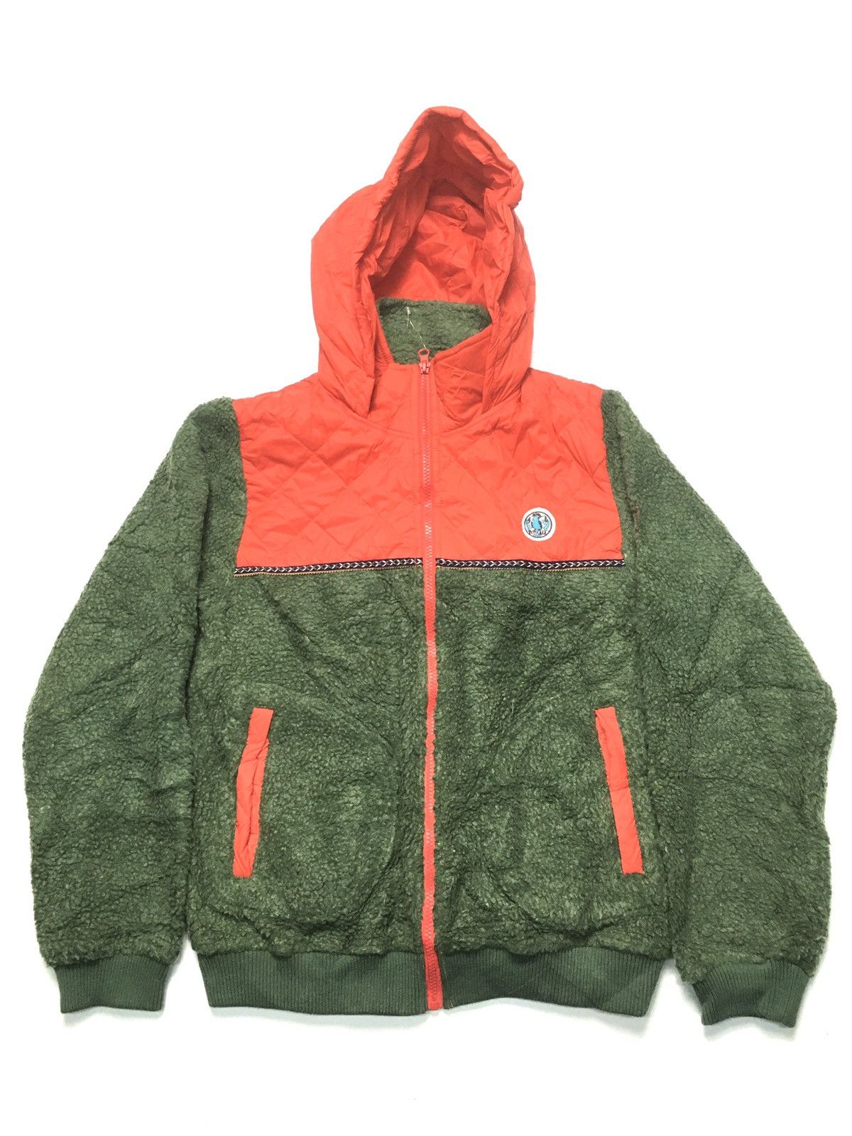 image of Vintage Titicaca We Are Origin 1977 Fleece Hoodie Jacket in Green, Men's (Size Small)