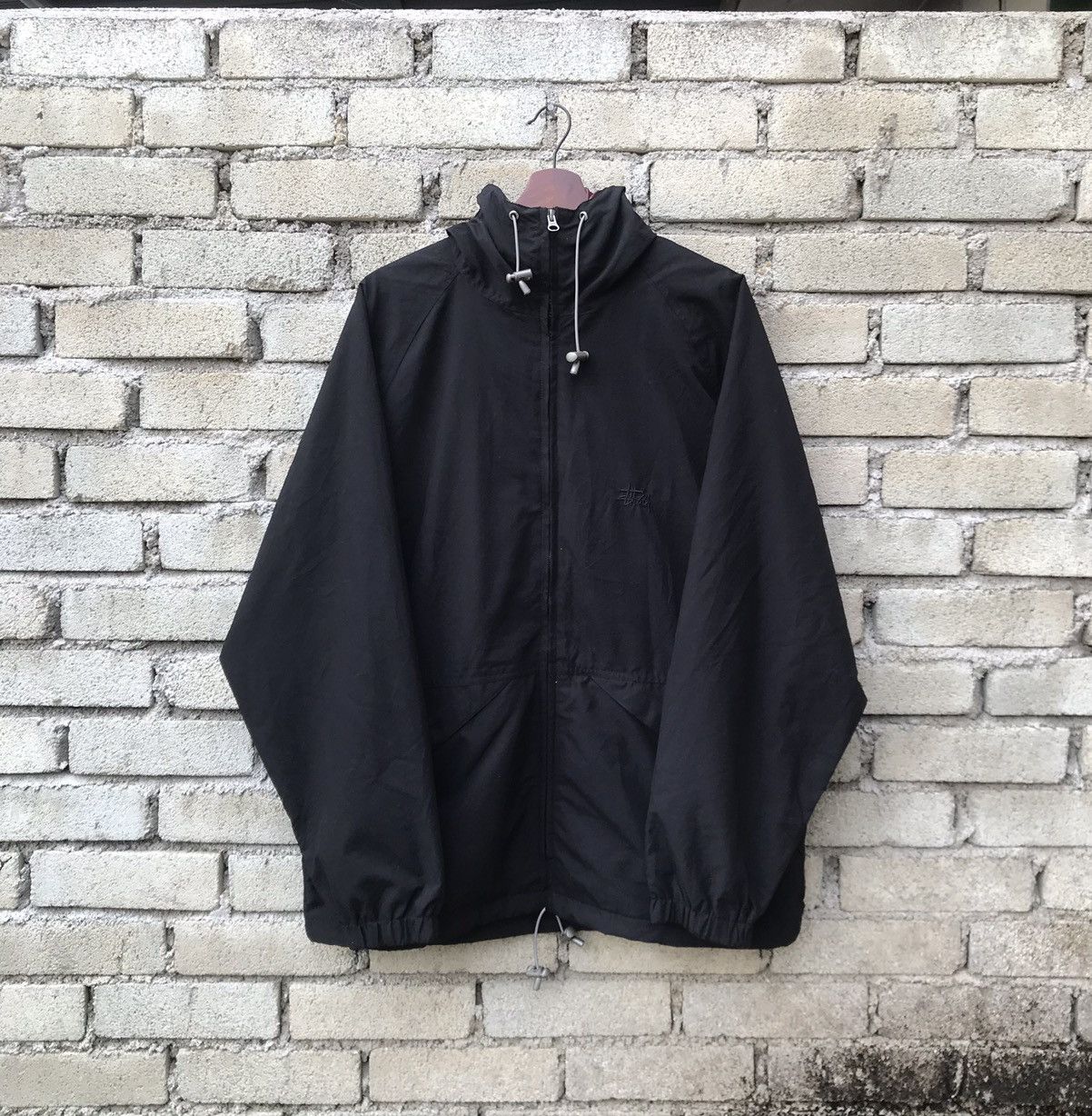 Heat🔥Vintage Stussy baggy nylon hoodie jumper jacket