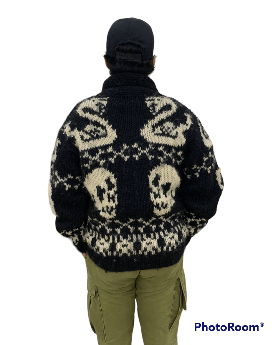 Japanese Brand RARE🔥WILLPIPS SKULL X SNAKE X CROSSBONE KNIT MOHAIR JAKCET Size US M / EU 48-50 / 2 - 2 Thumbnail
