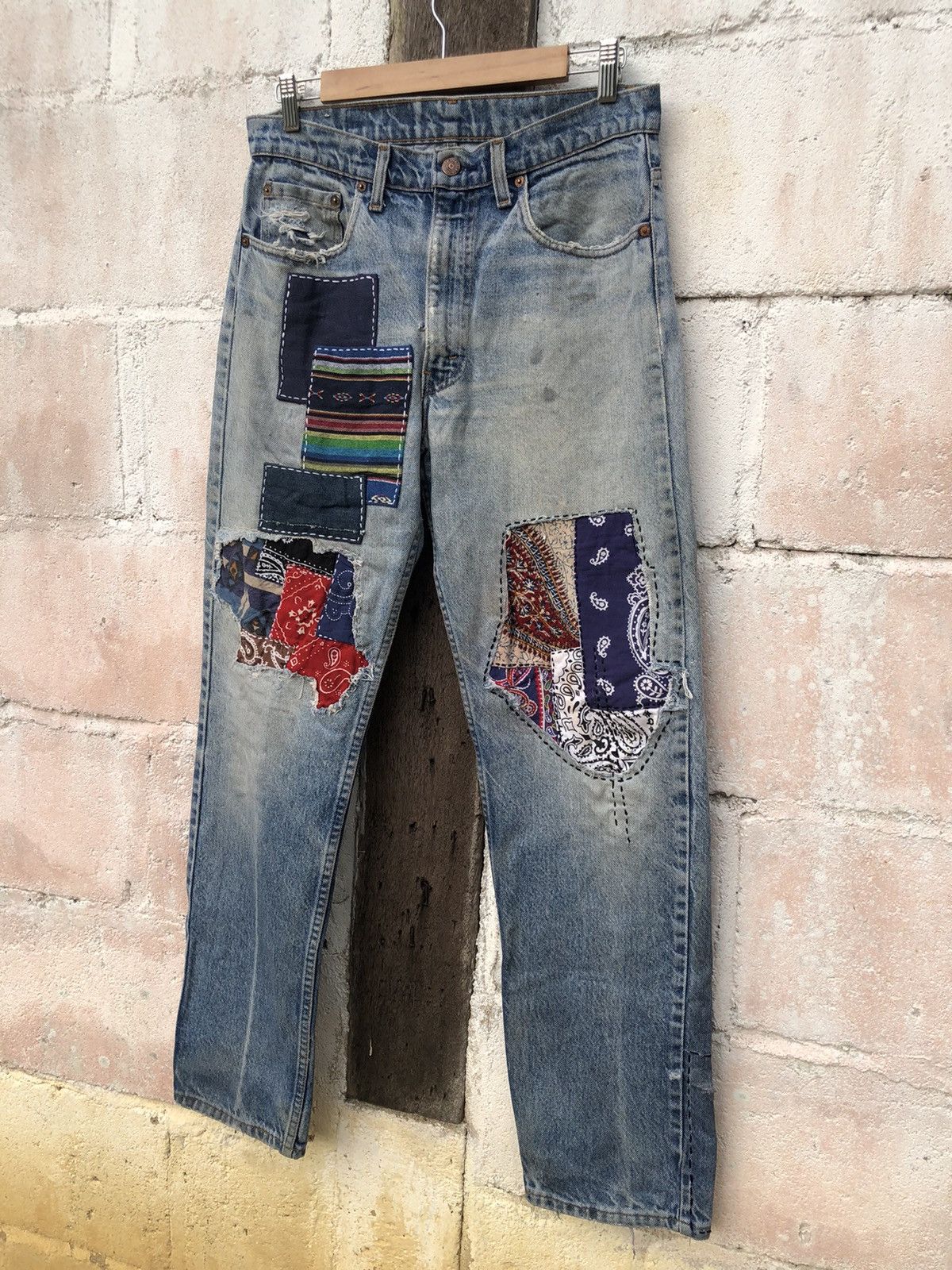 Vintage Levi’s 505 Handmade Sashiko Patchwork Paisley
