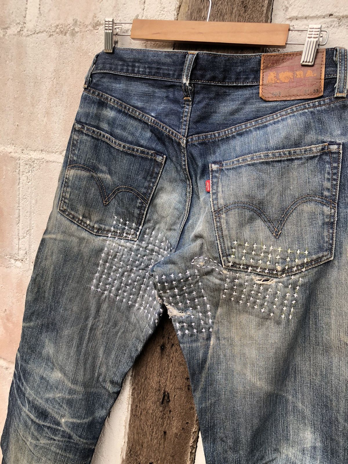 Levi's Levi’s Handmade Denim Jeans Distress Sashiko Design Size US 32 / EU 48 - 5 Thumbnail