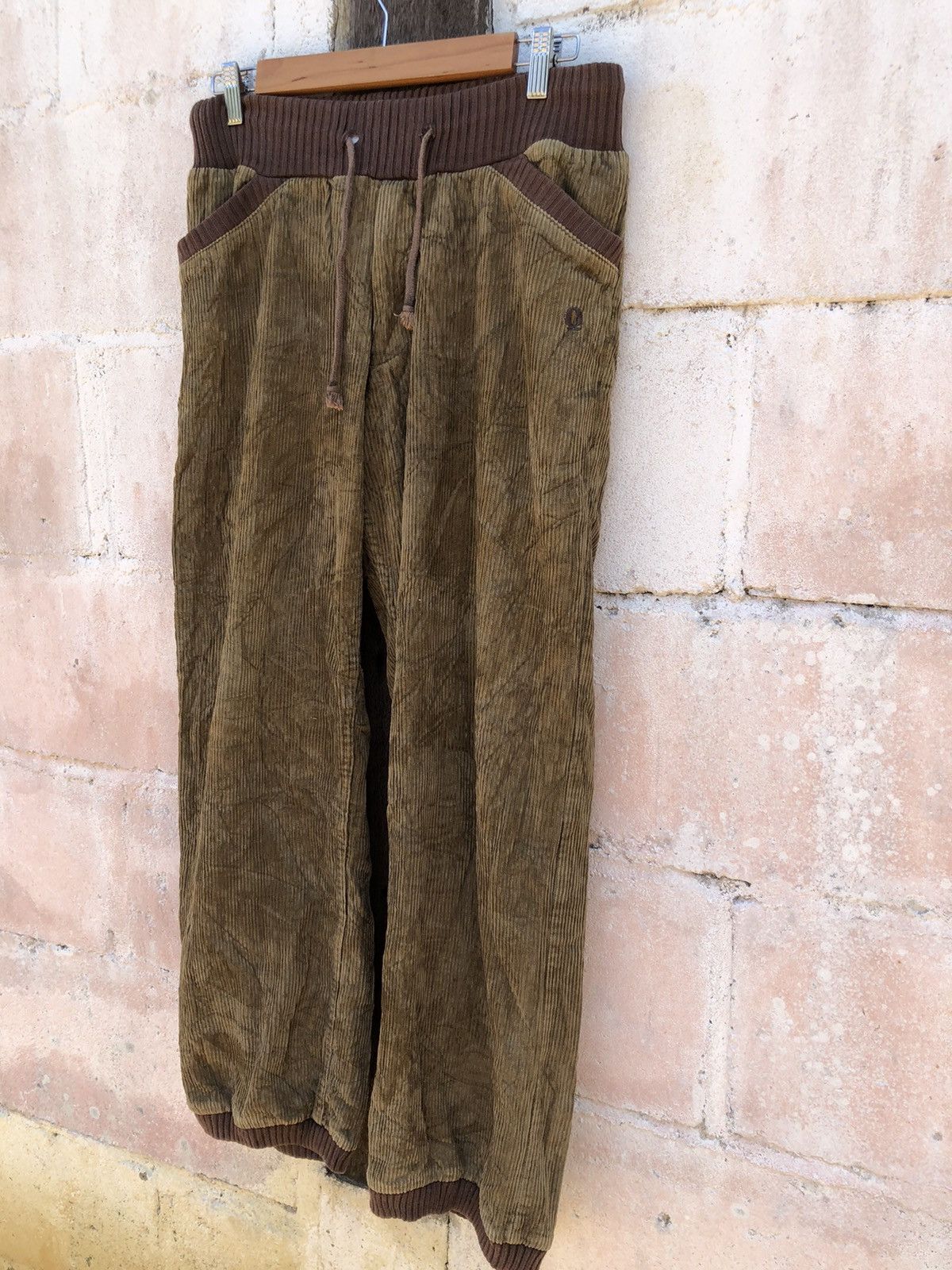 Japanese Brand Sweatpants Que Q Drawstring Corduroy Size US 33 - 3 Thumbnail