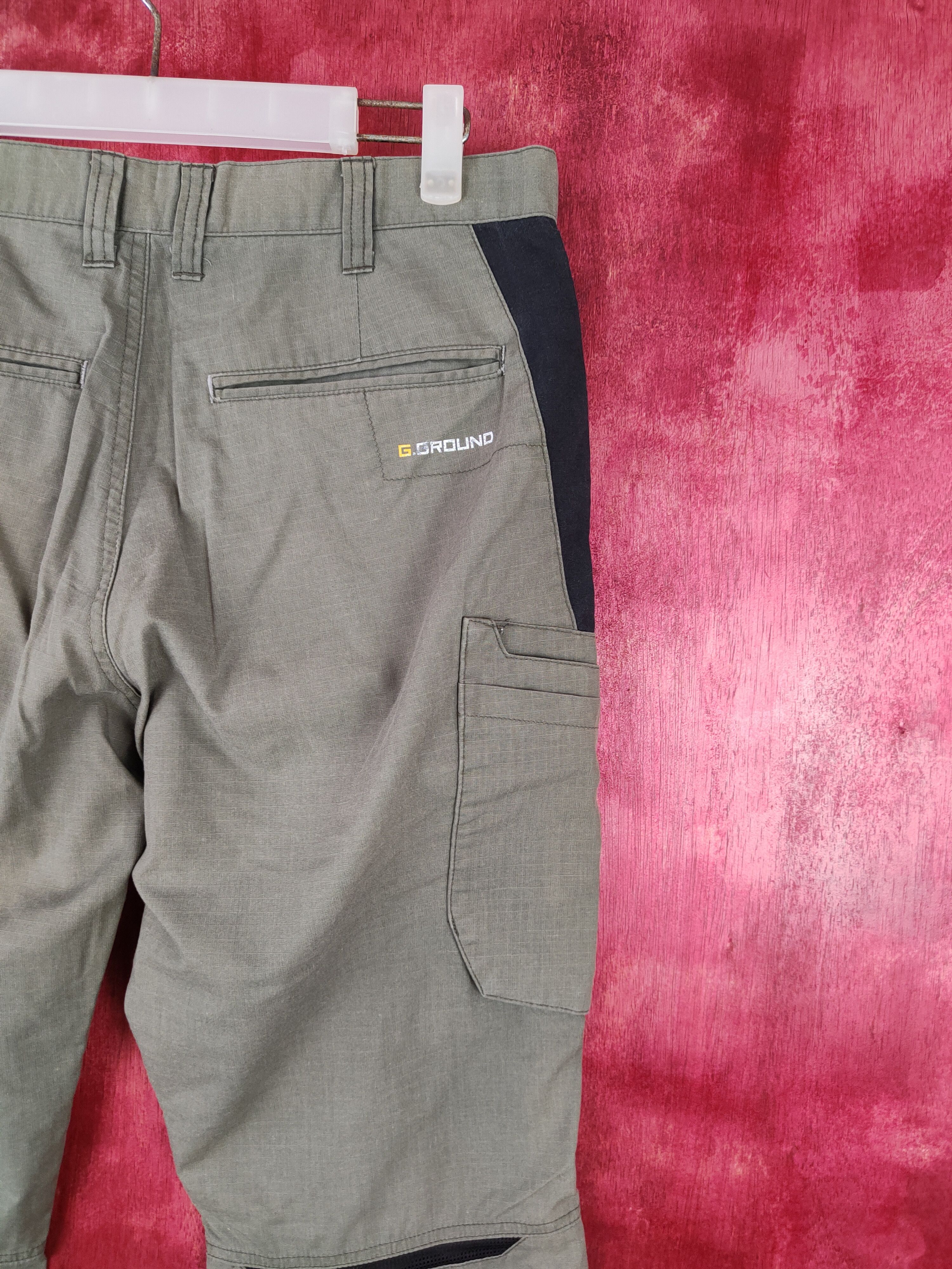 Japanese Brand × Vintage G.Ground Faded Dark Green thin Multi Pocket Pants #S557 Size US 31 - 11 Thumbnail