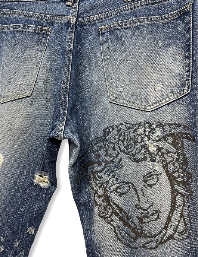 PPFM FYE🔥 PPFM Art of Denim Medusa Inspired By Versace Size US 30 / EU 46 - 3 Thumbnail