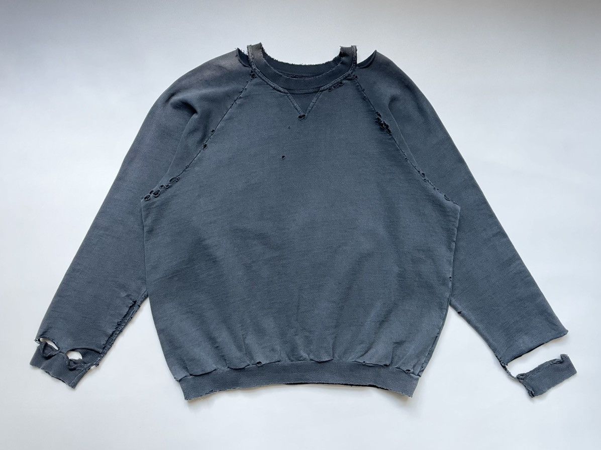 Raf Simons A/W 02 'Virginia Creeper' Distressed Sweatshirt | Grailed