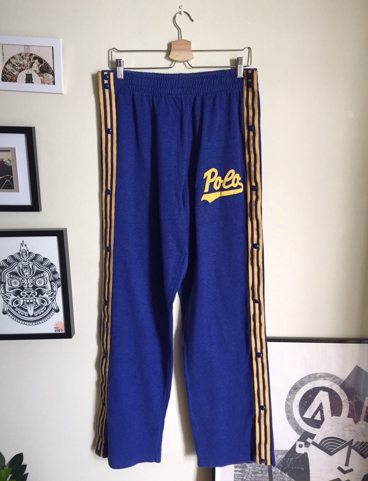 Polo Ralph Lauren Vintage Polo Ralph Lauren Varsity Trackpants with button Size US 32 / EU 48 - 1 Thumbnail