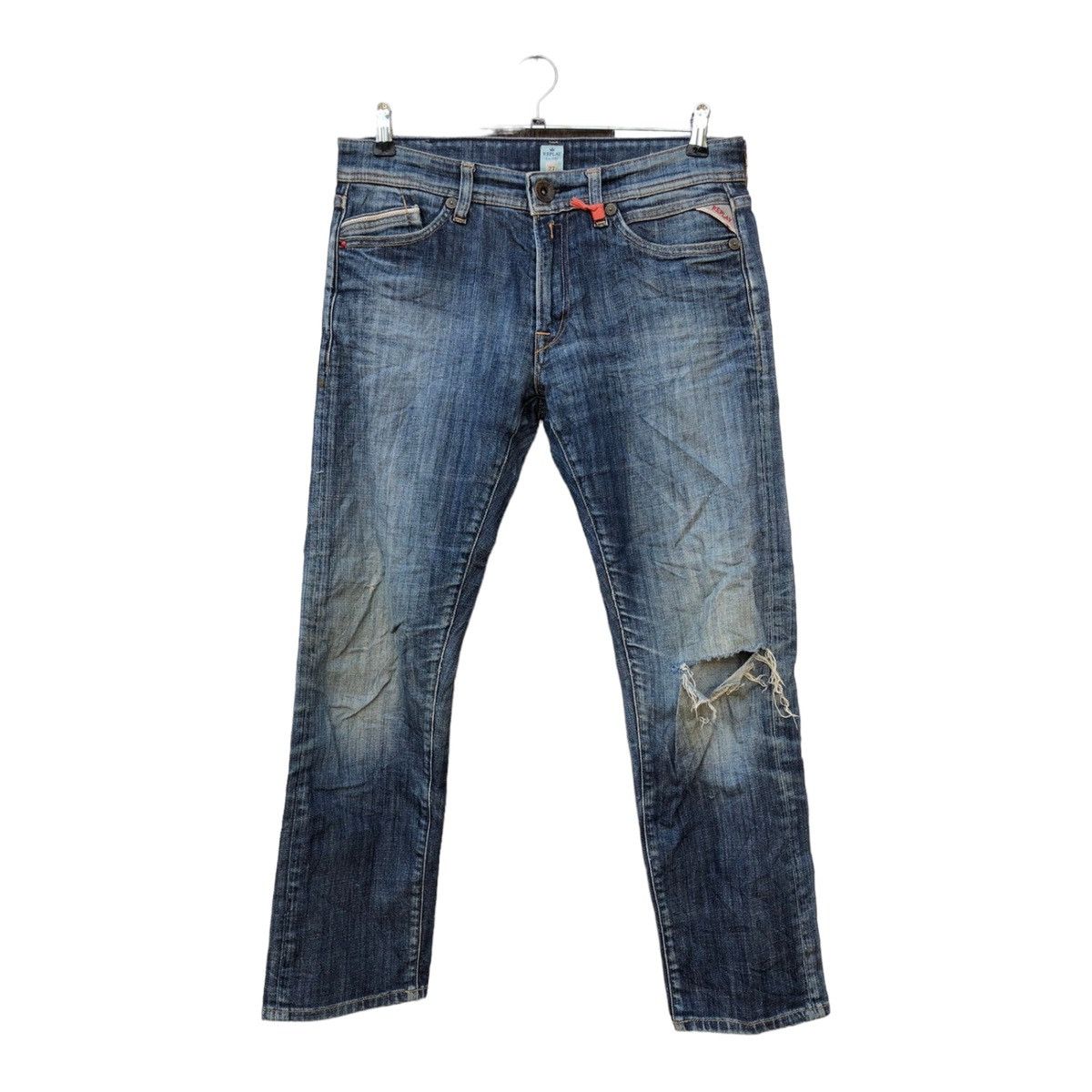 image of Distressed Denim x Replay Jeans Replay Distress in Blue, Men's (Size 32)