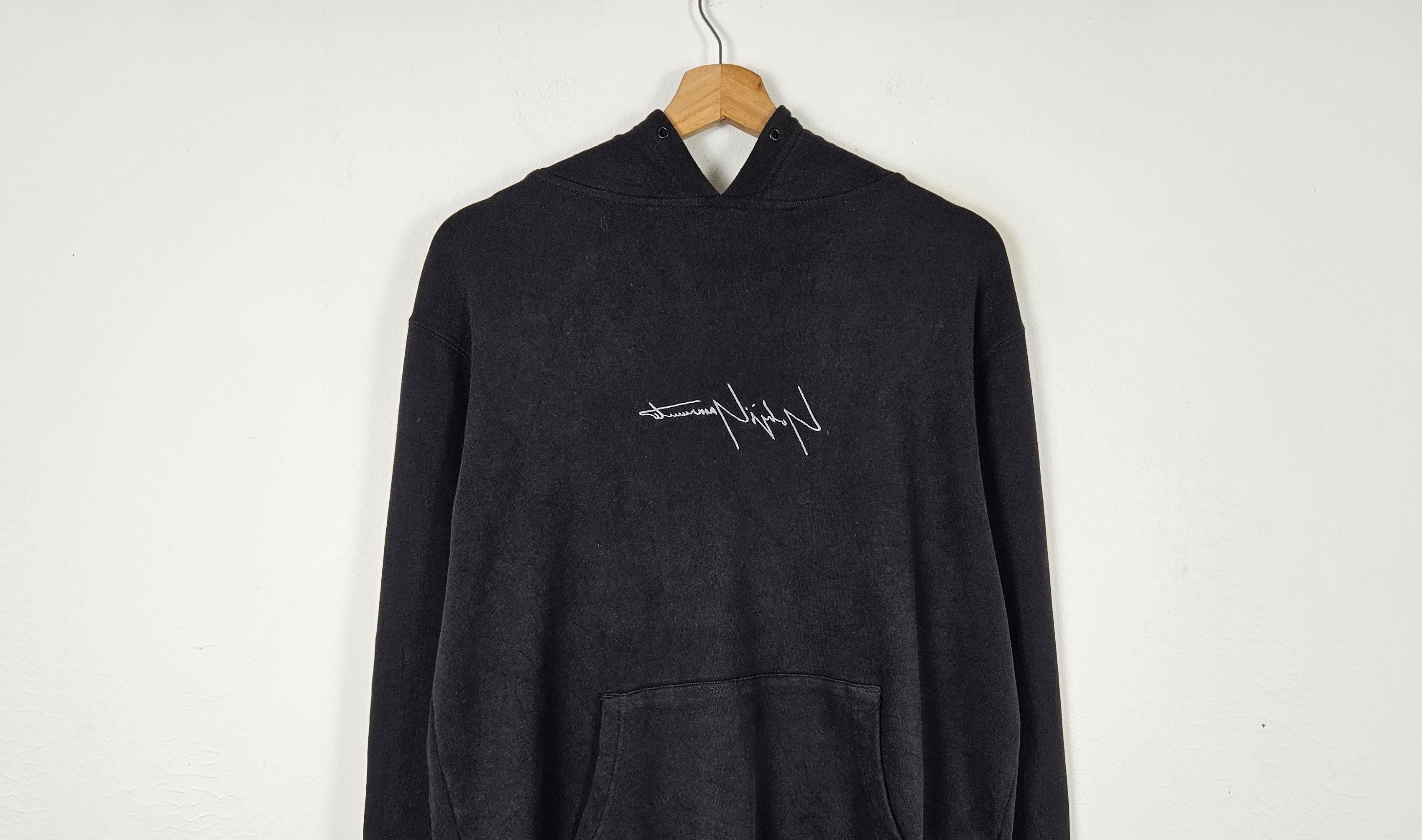 New Era × Yohji Yamamoto Yohji Yamomoto Pour Homme New Era Embroidery Sweater Hoodie Size US M / EU 48-50 / 2 - 2 Thumbnail