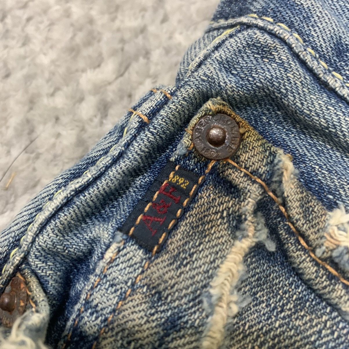 Abercrombie & Fitch × Vintage VINTAGE 80s AMBERCROMBIE & FITCH 30x30 Disstress Denim Jean Size US 30 / EU 46 - 10 Thumbnail