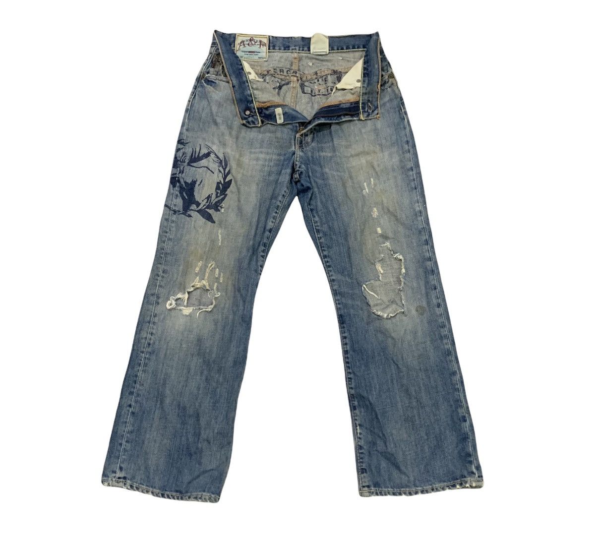 Abercrombie & Fitch × Vintage VINTAGE 80s AMBERCROMBIE & FITCH 30x30 Disstress Denim Jean Size US 30 / EU 46 - 3 Thumbnail