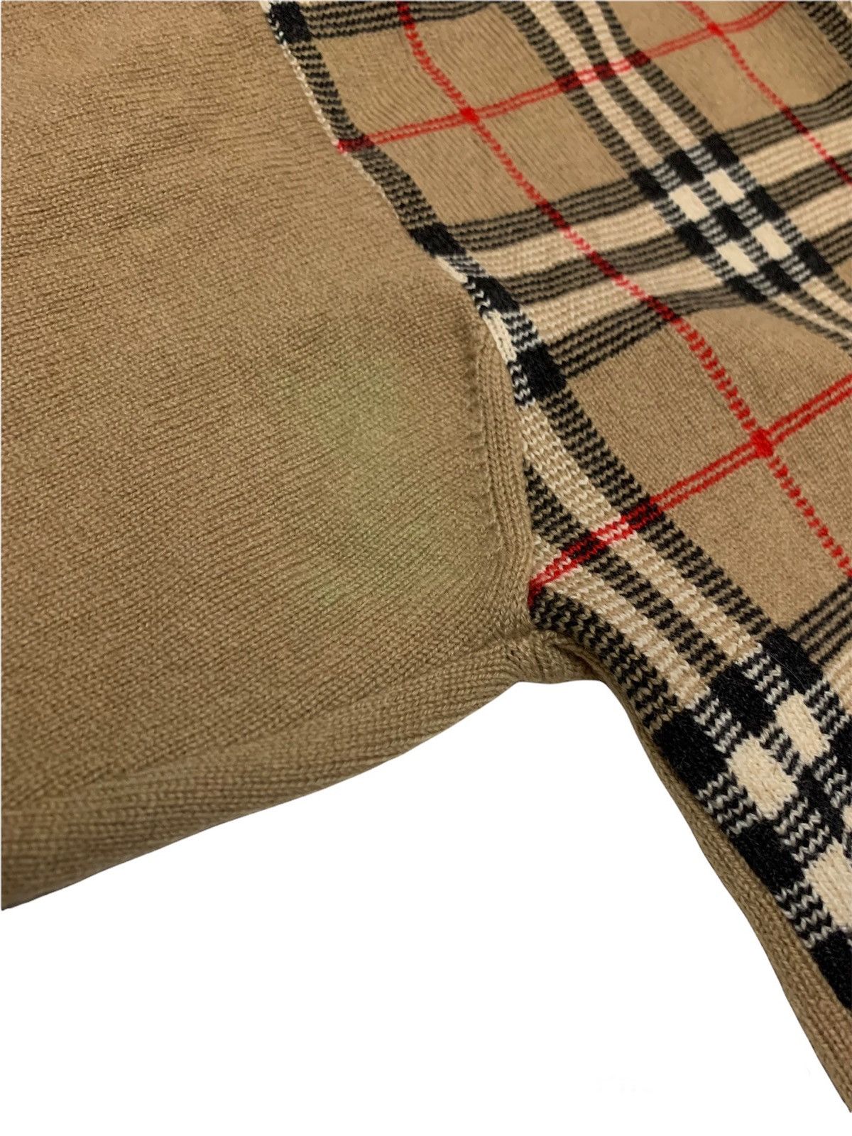 Burberry BURBERRY'S NOVACHECK CREWNECK SWEATER 100% LAMBSWOOL Size US L / EU 52-54 / 3 - 9 Thumbnail