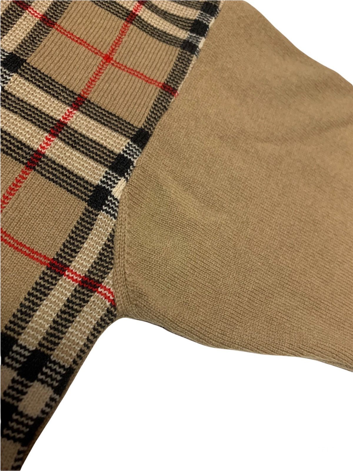 Burberry BURBERRY'S NOVACHECK CREWNECK SWEATER 100% LAMBSWOOL Size US L / EU 52-54 / 3 - 10 Thumbnail