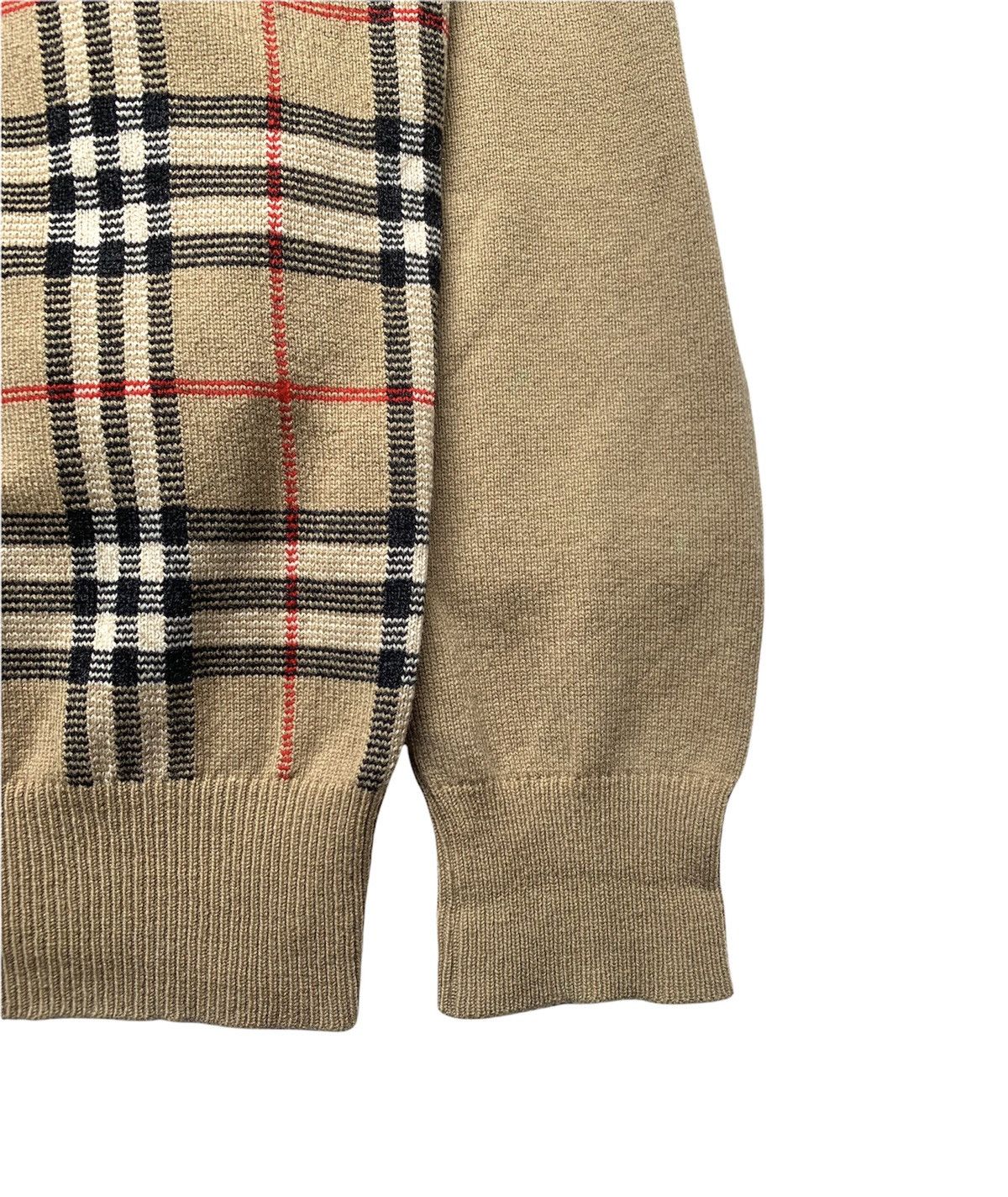 Burberry BURBERRY'S NOVACHECK CREWNECK SWEATER 100% LAMBSWOOL Size US L / EU 52-54 / 3 - 5 Thumbnail