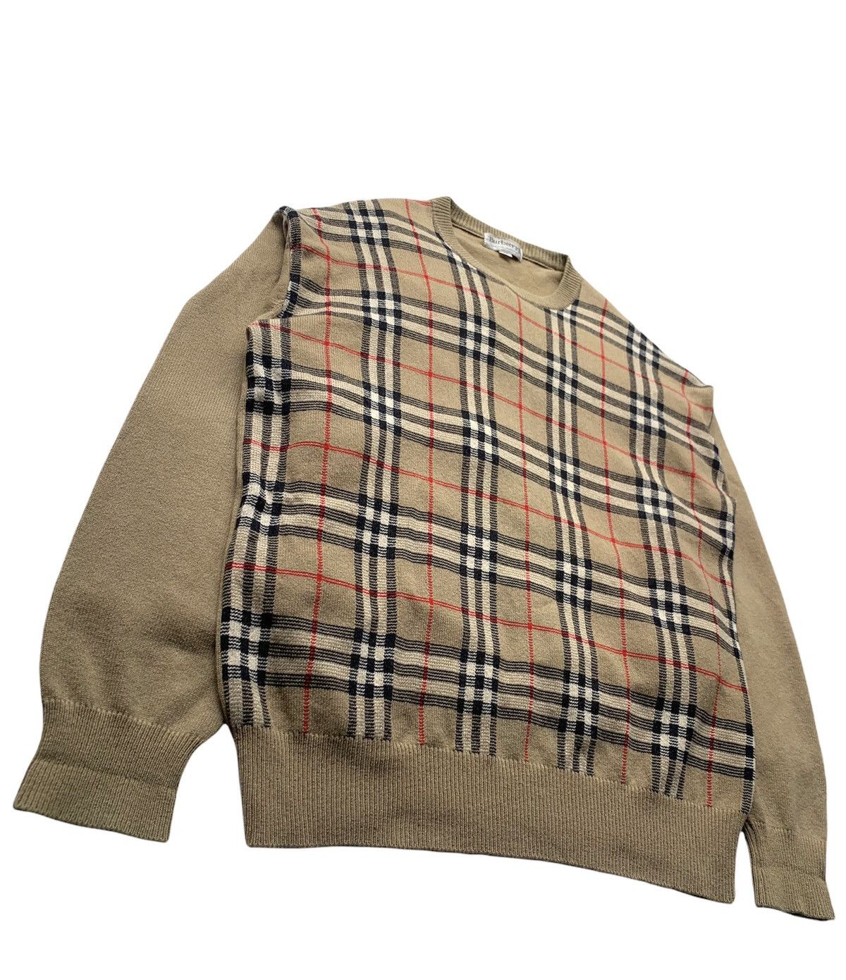 Burberry BURBERRY'S NOVACHECK CREWNECK SWEATER 100% LAMBSWOOL Size US L / EU 52-54 / 3 - 2 Thumbnail