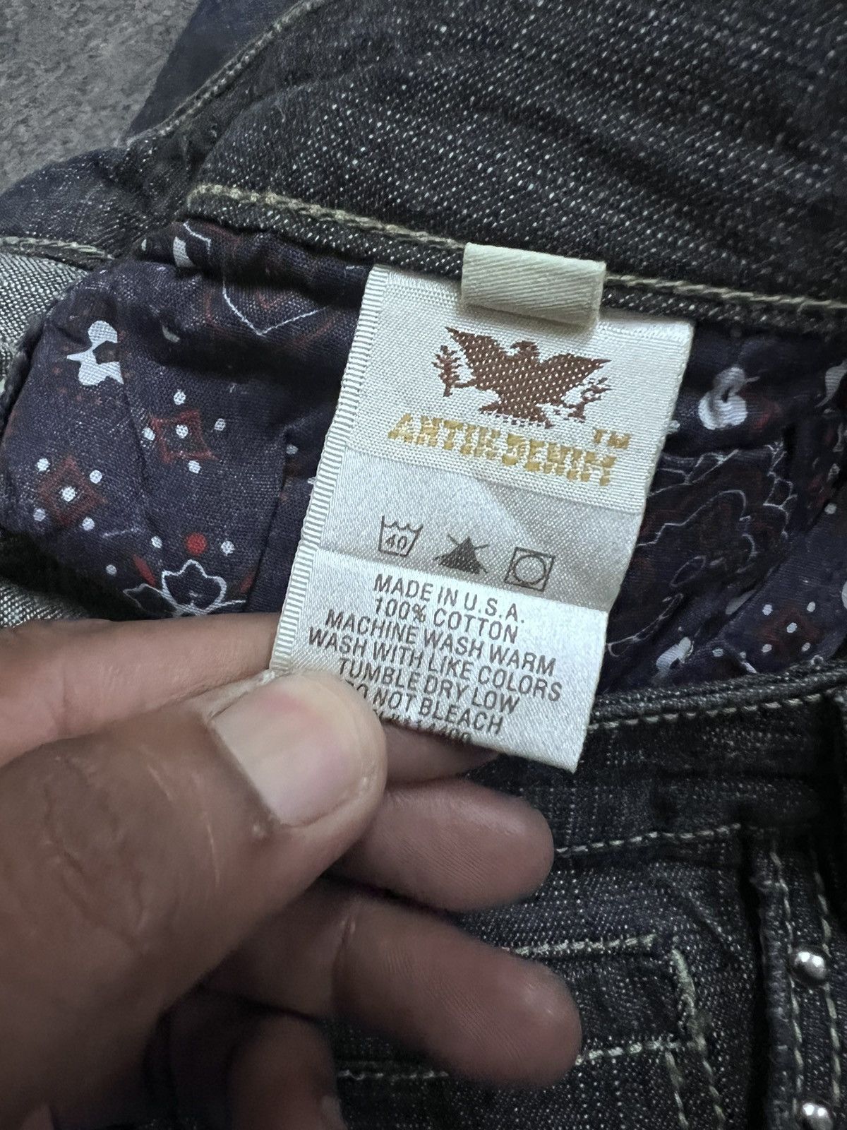 Antik Denim × Japanese Brand × Vintage STUDED💥ANTIK DENIM HANDCRAFTED IN THE USA DENIM PANTS Size US 35 - 12 Thumbnail