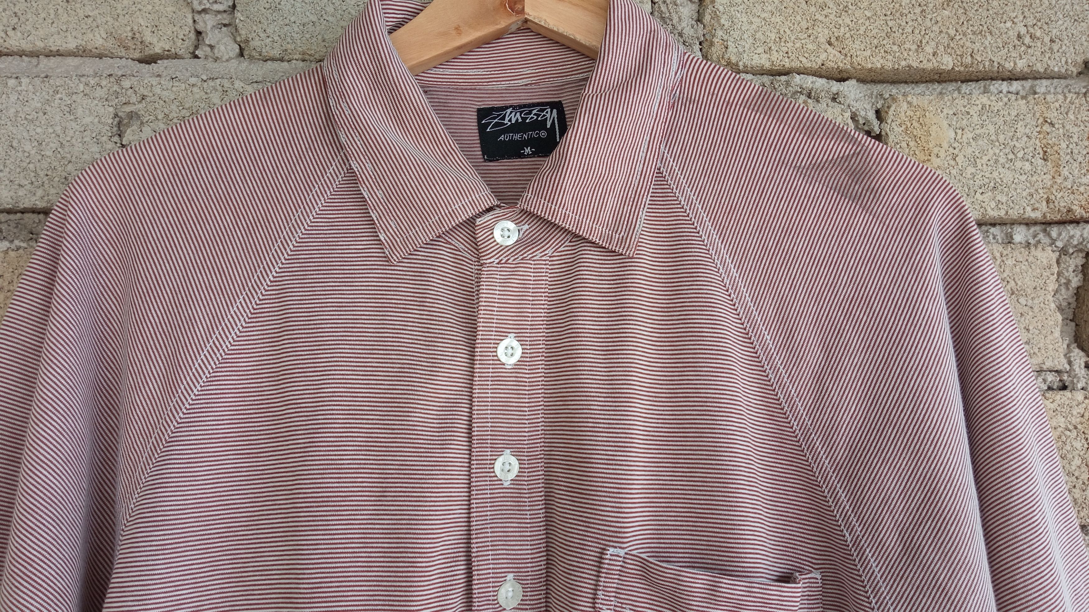 Stussy × Vintage 🔥🔥Vintage Stussy Striped Polo T-Shirt Size US M / EU 48-50 / 2 - 7 Thumbnail