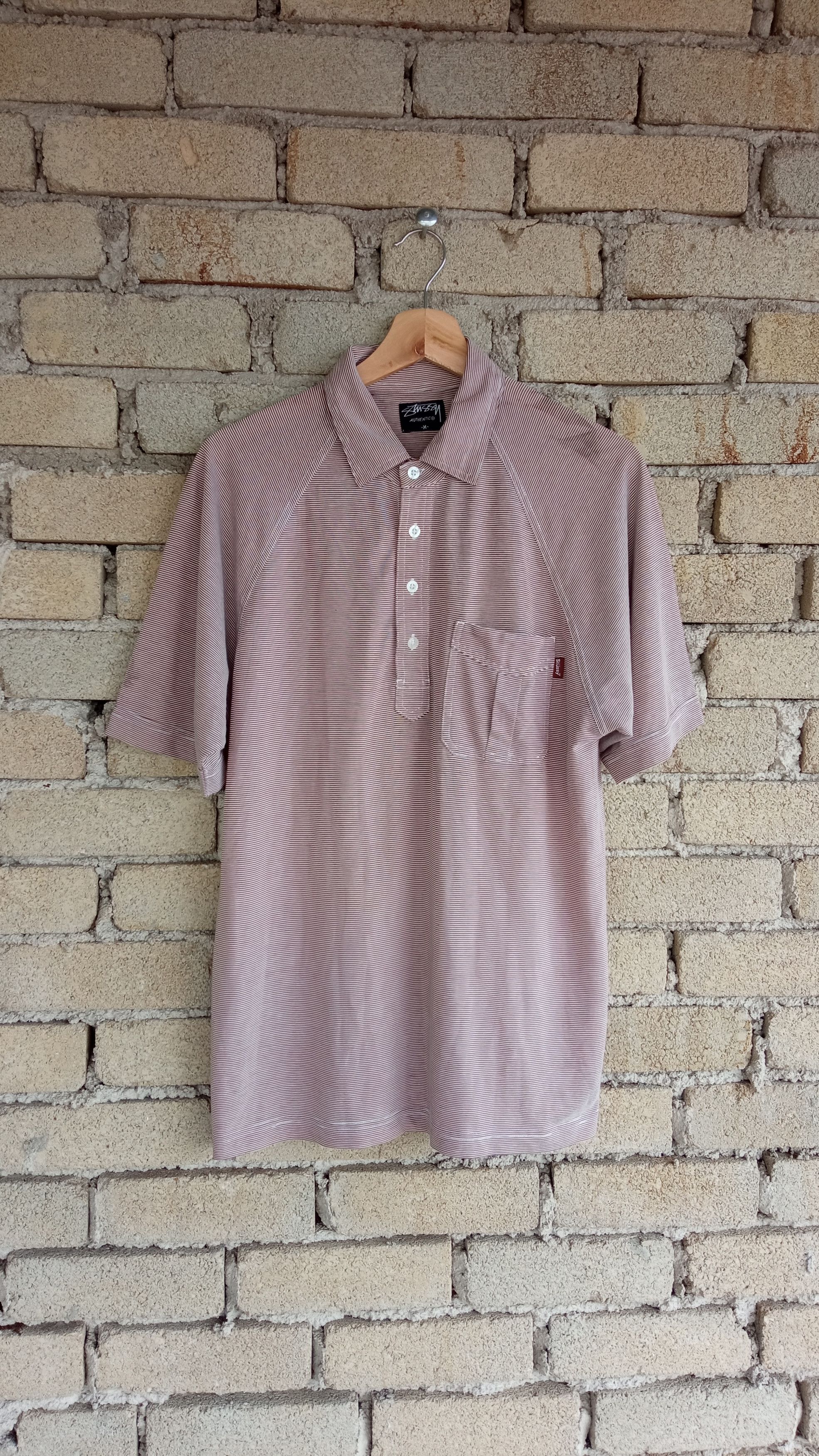 Stussy × Vintage 🔥🔥Vintage Stussy Striped Polo T-Shirt Size US M / EU 48-50 / 2 - 1 Thumbnail