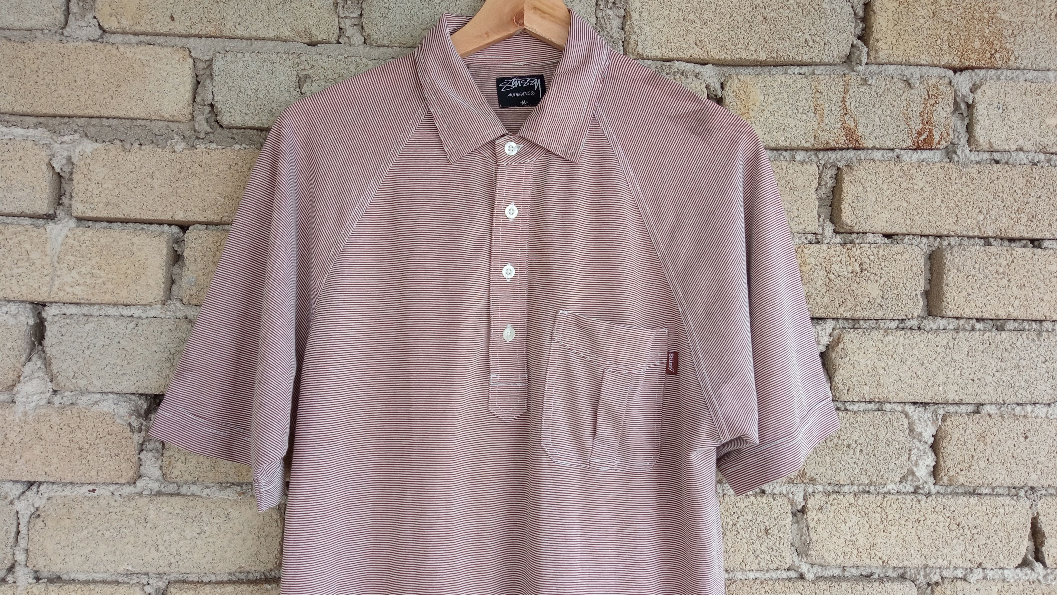 Stussy × Vintage 🔥🔥Vintage Stussy Striped Polo T-Shirt Size US M / EU 48-50 / 2 - 5 Thumbnail