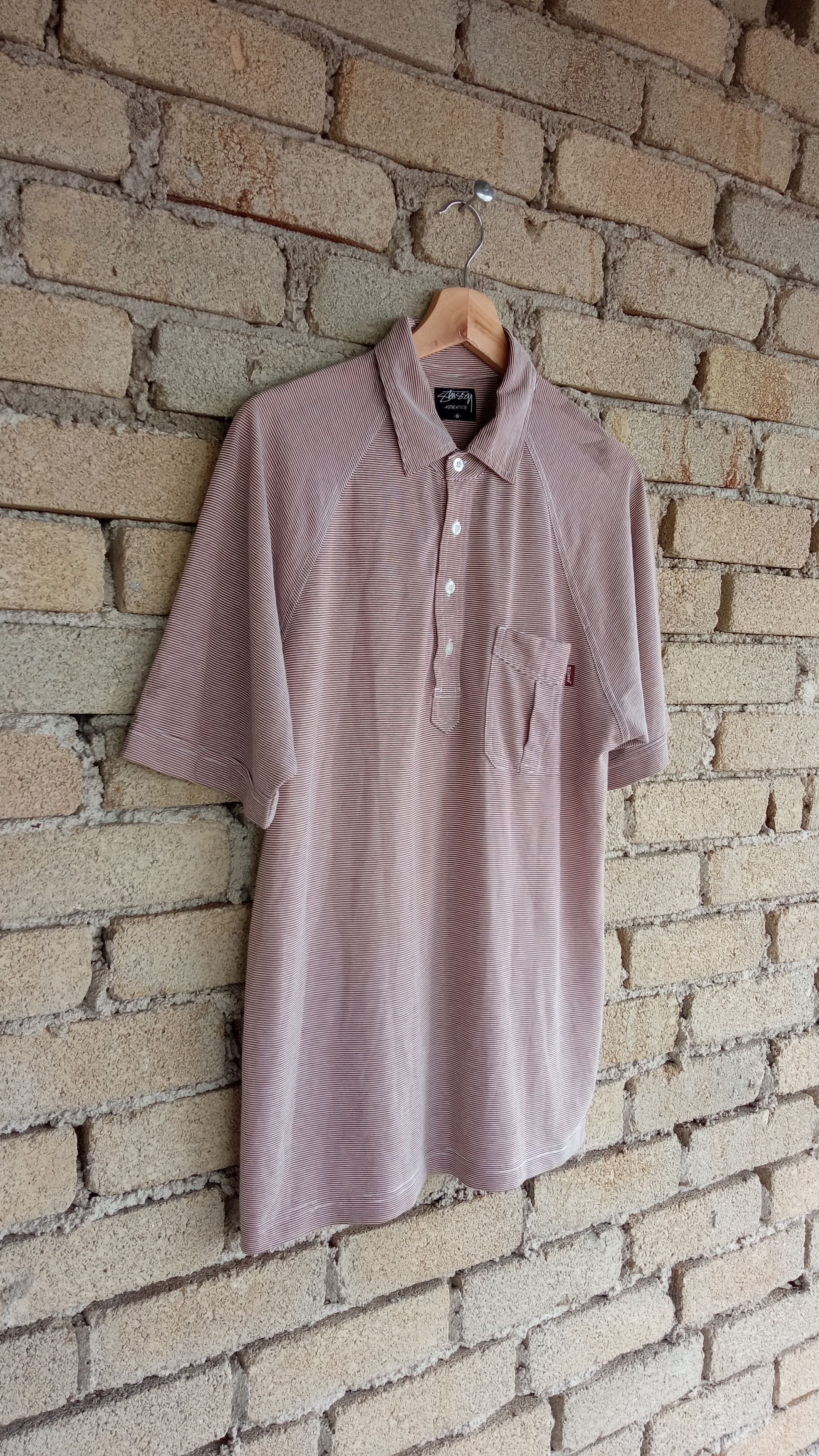Stussy × Vintage 🔥🔥Vintage Stussy Striped Polo T-Shirt Size US M / EU 48-50 / 2 - 2 Thumbnail
