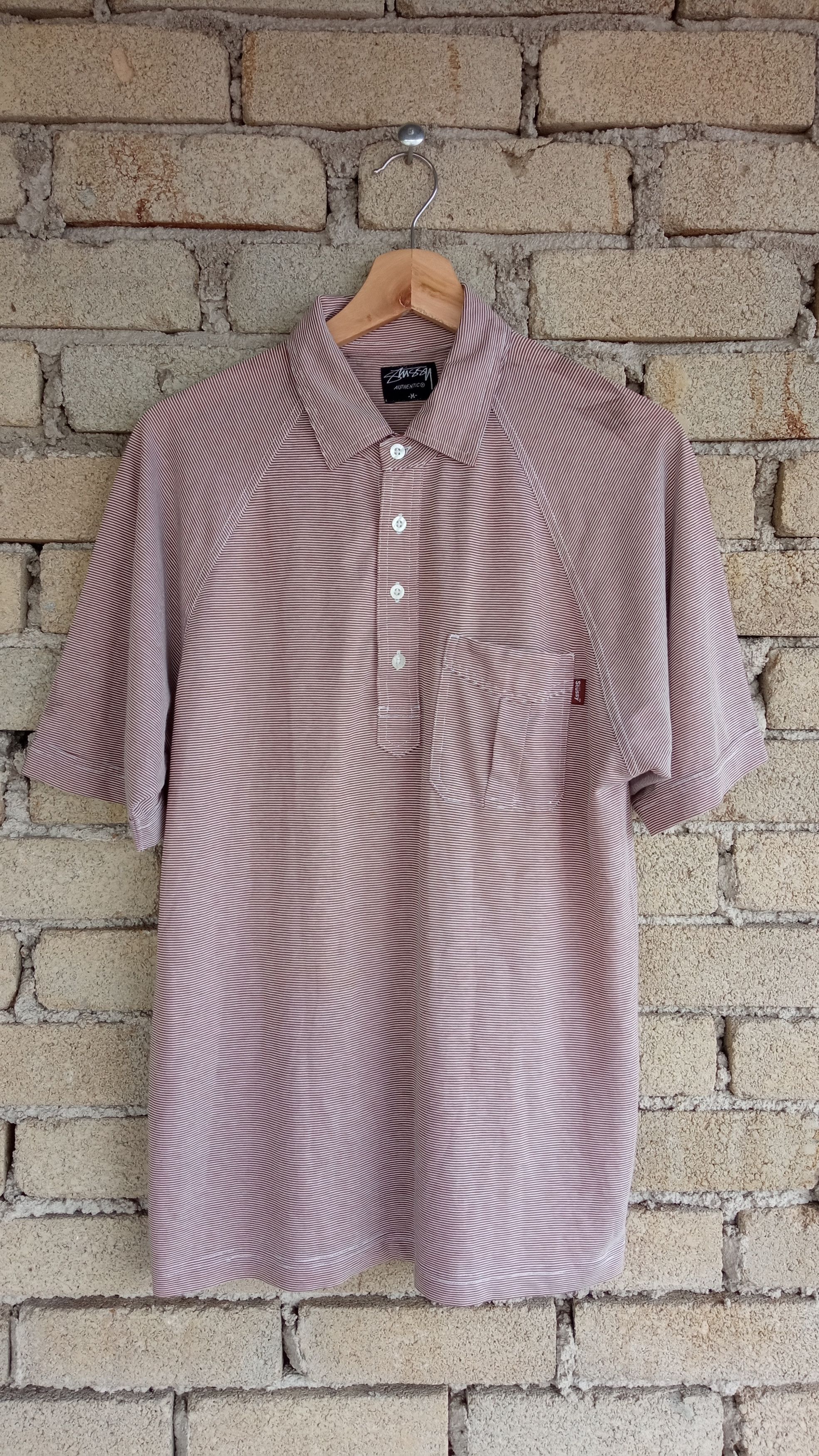 Stussy × Vintage 🔥🔥Vintage Stussy Striped Polo T-Shirt Size US M / EU 48-50 / 2 - 4 Thumbnail