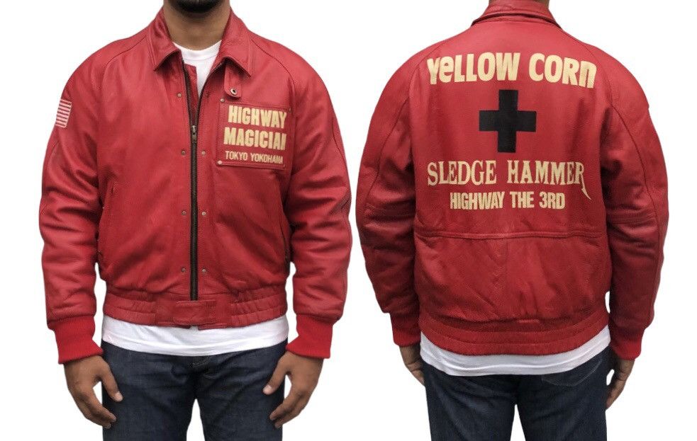 Sports Specialties 🔥Yellow Corn Highway Magician Cow Hide Bomber Jacket Size US M / EU 48-50 / 2 - 2 Thumbnail