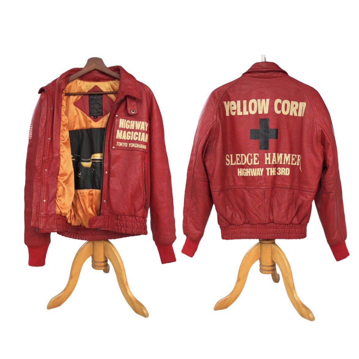 Sports Specialties 🔥Yellow Corn Highway Magician Cow Hide Bomber Jacket Size US M / EU 48-50 / 2 - 6 Thumbnail