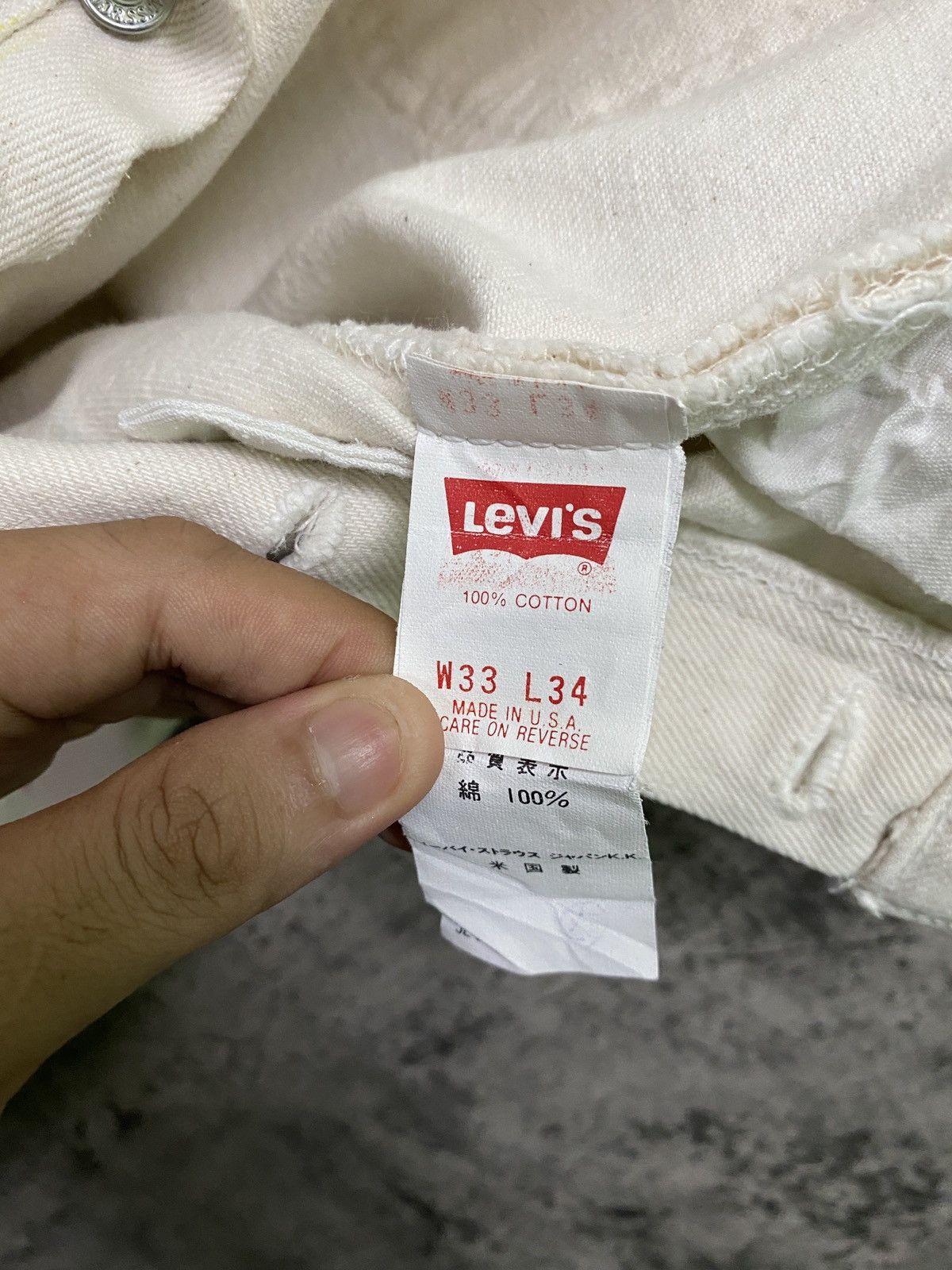 Levi's × Levi's Vintage Clothing × Vintage Vintage 1993 LEVI'S 501 White Custom Paint Splash Denim Size US 30 / EU 46 - 20 Thumbnail