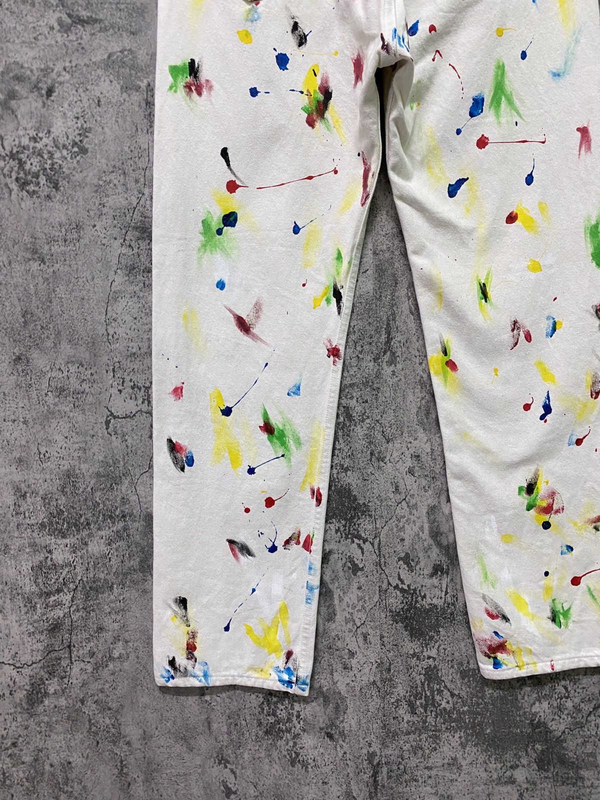 Levi's × Levi's Vintage Clothing × Vintage Vintage 1993 LEVI'S 501 White Custom Paint Splash Denim Size US 30 / EU 46 - 14 Thumbnail
