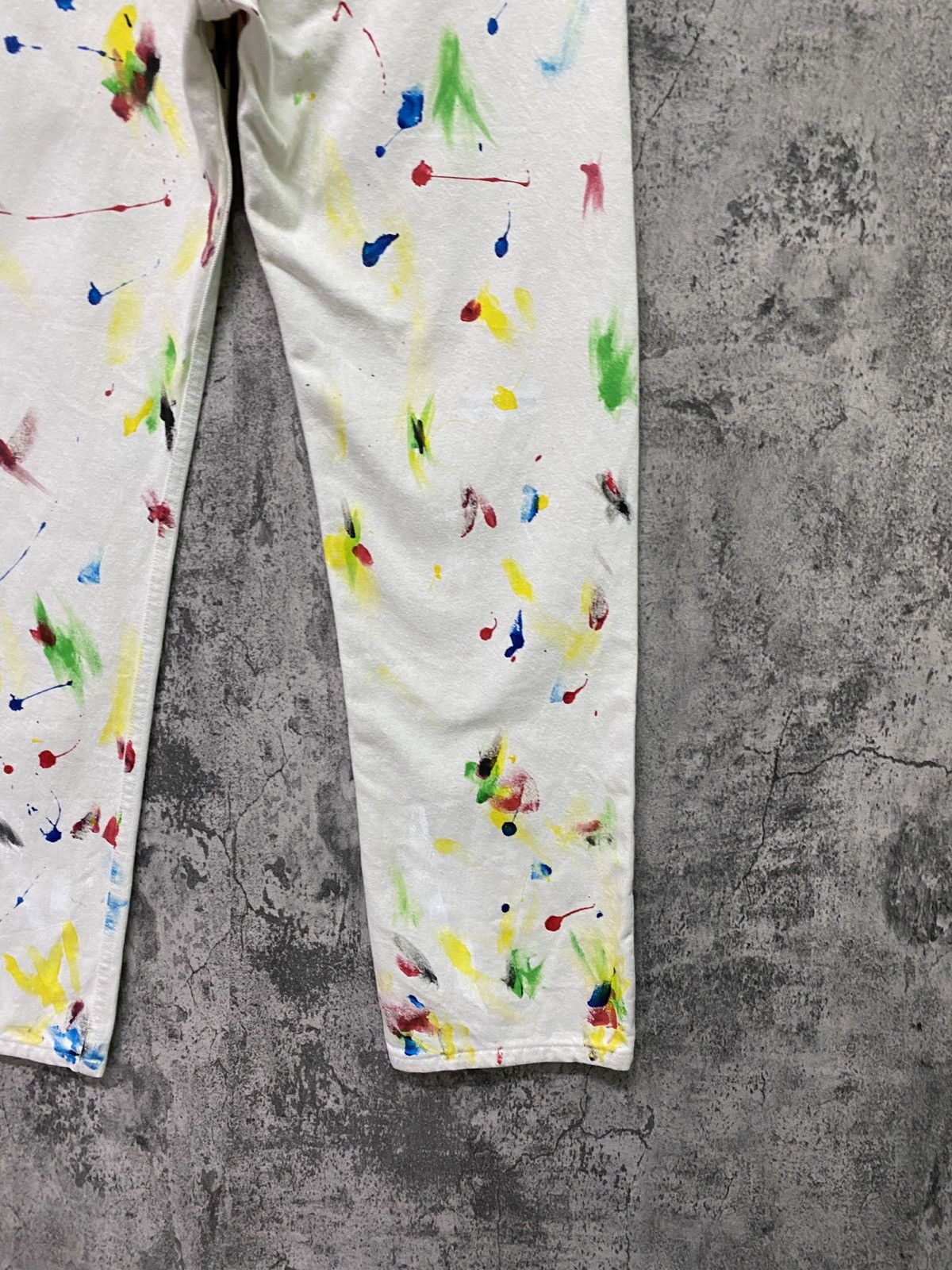 Levi's × Levi's Vintage Clothing × Vintage Vintage 1993 LEVI'S 501 White Custom Paint Splash Denim Size US 30 / EU 46 - 13 Thumbnail
