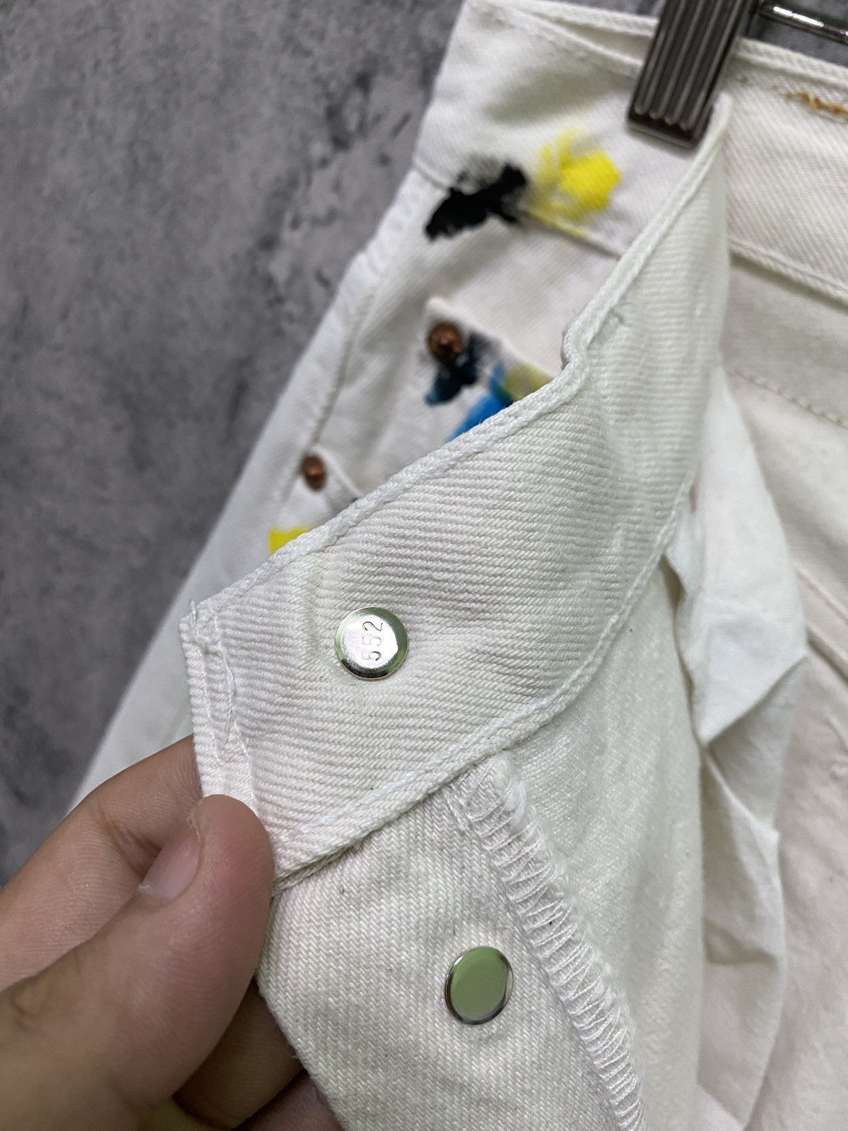 Levi's × Levi's Vintage Clothing × Vintage Vintage 1993 LEVI'S 501 White Custom Paint Splash Denim Size US 30 / EU 46 - 19 Thumbnail